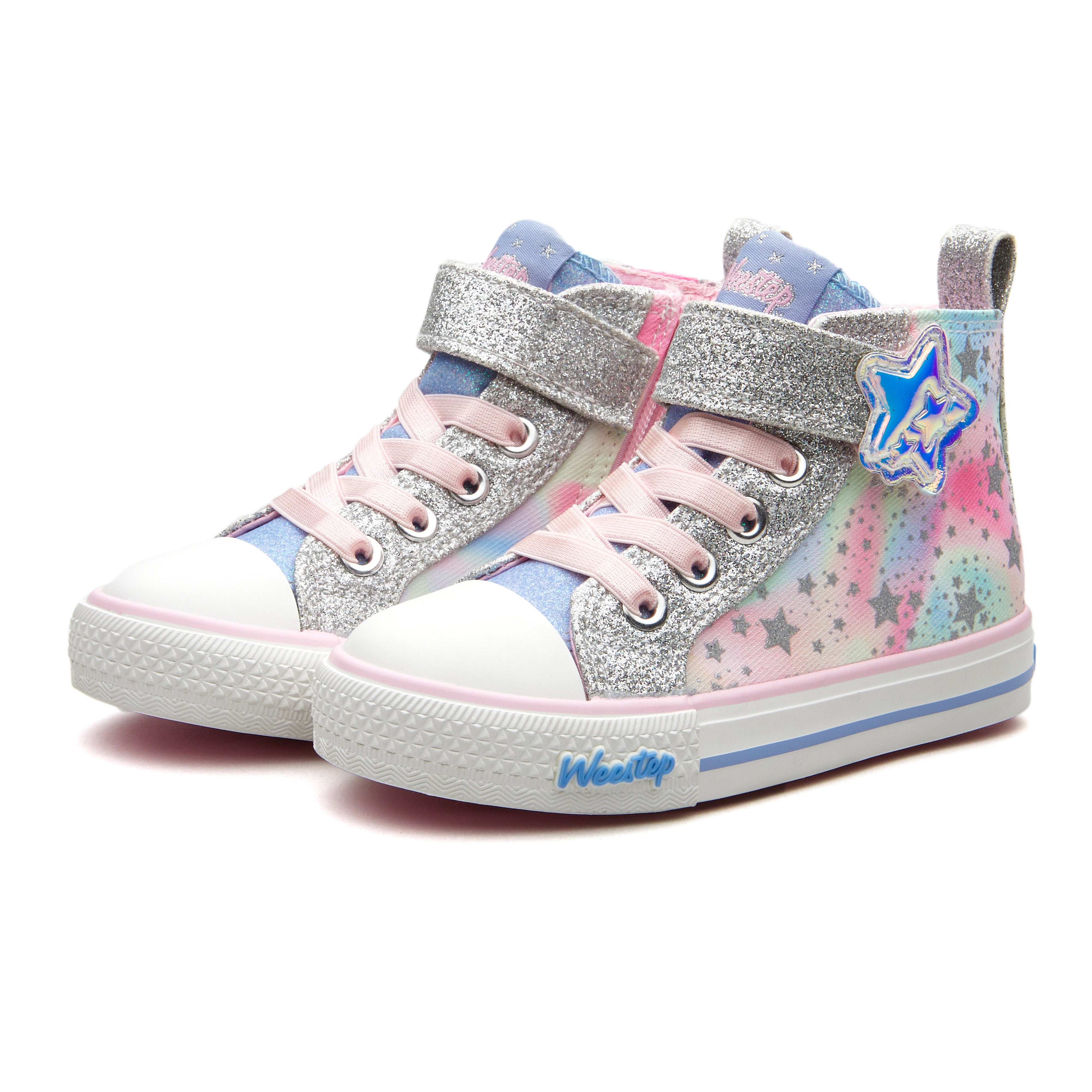 Toddler Little Kid Glitter Star Mid-Top Sneaker