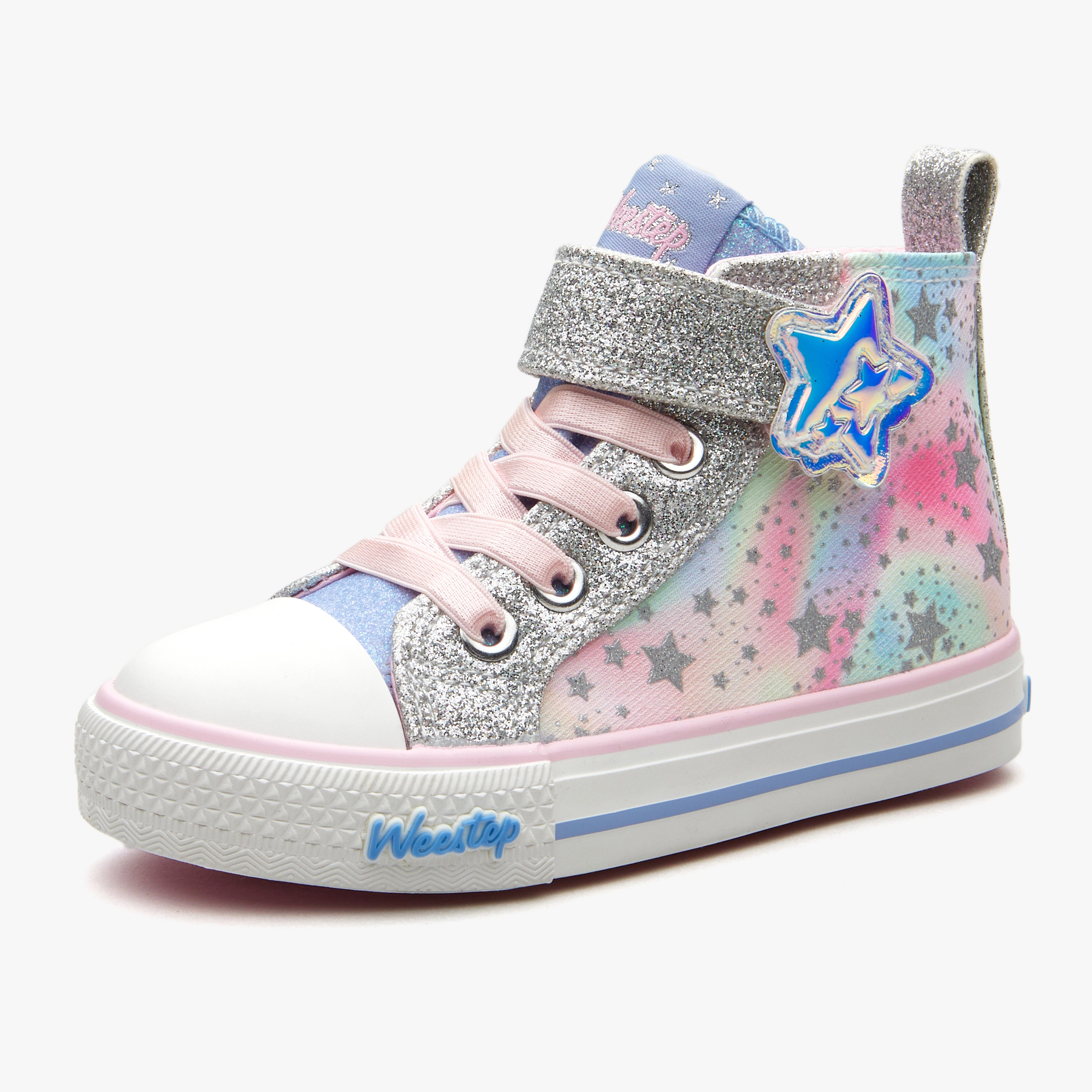 Toddler Little Kid Glitter Star Mid-Top Sneaker