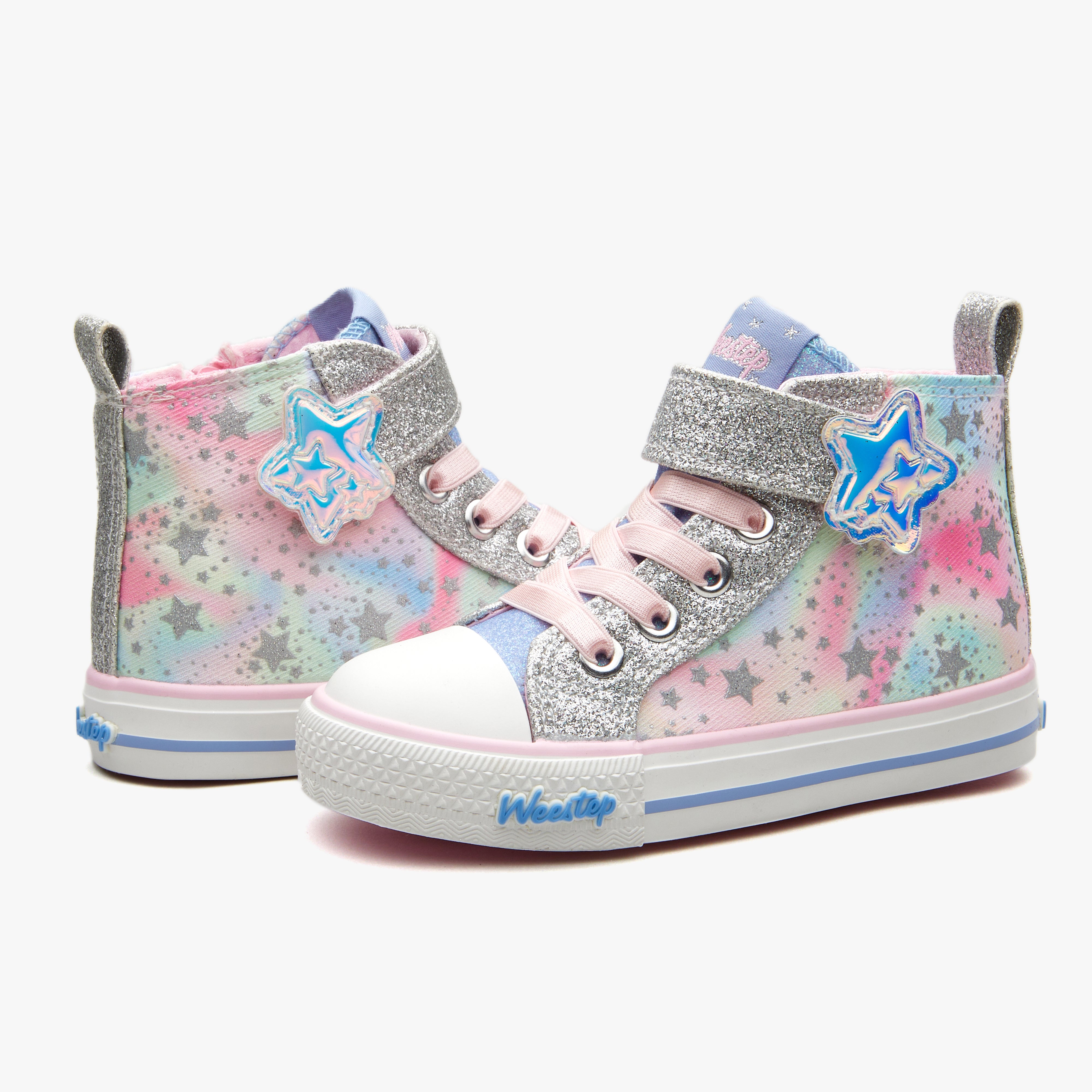 Toddler Little Kid Glitter Star Mid-Top Sneaker