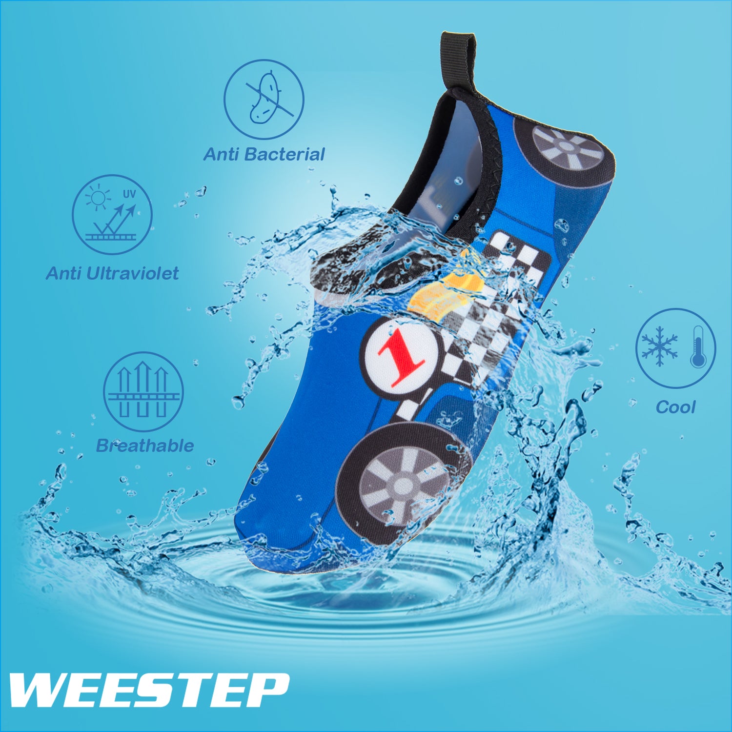 Aqua Sock Shoes Race Car Style