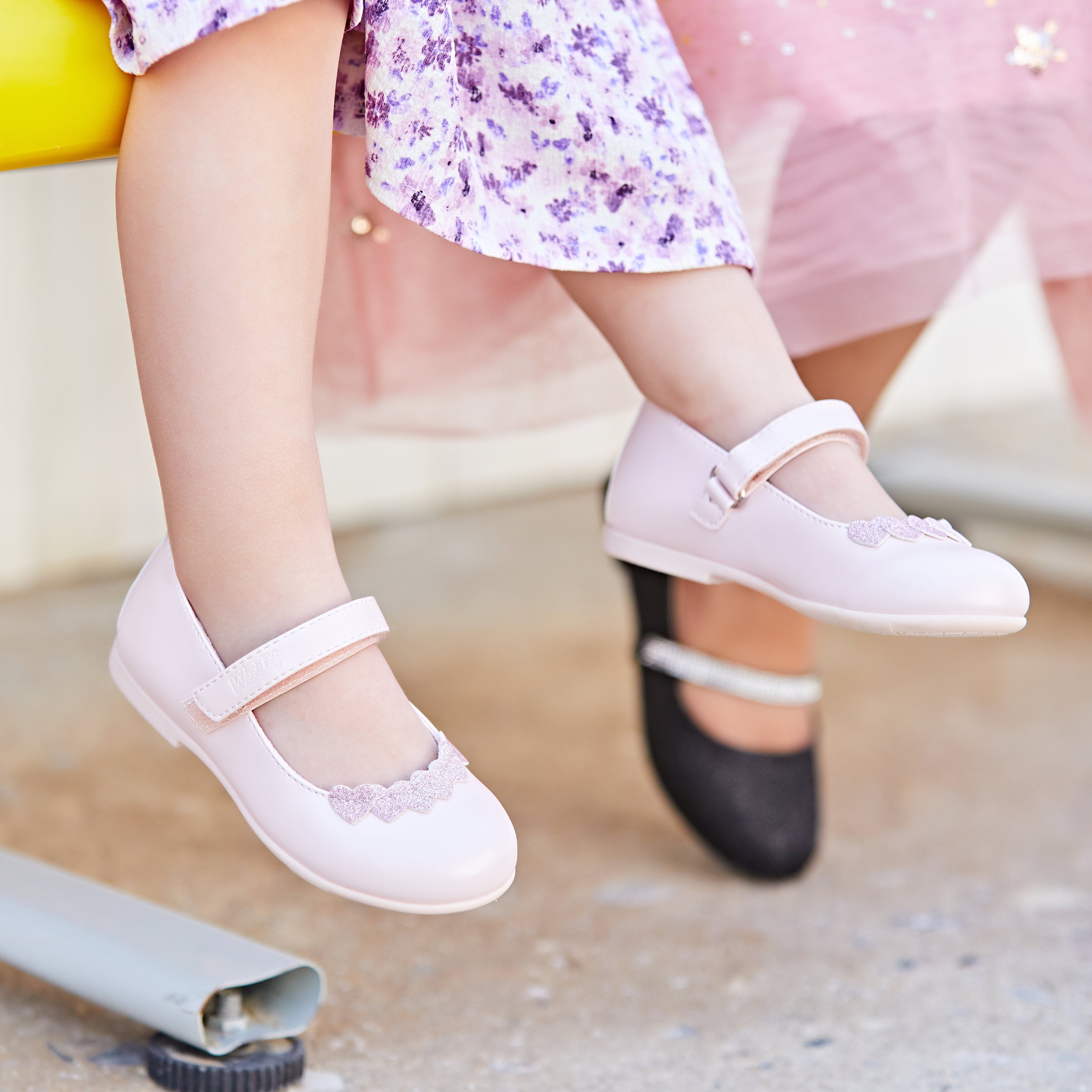 Toddler Little Kid Hearts Mary Jane Ballerina Flats