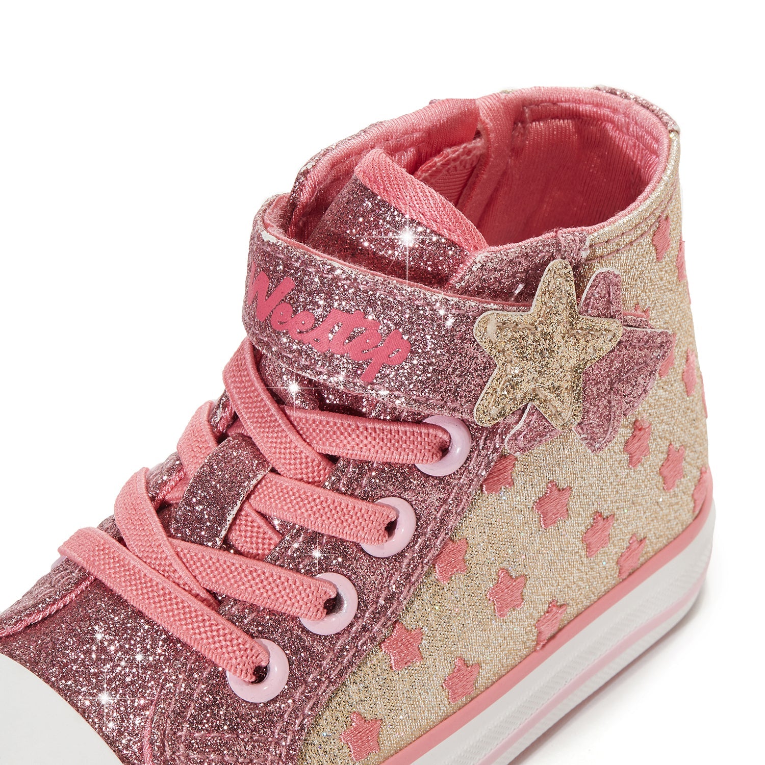 Toddler Little Kid Glitter Stars Mid-Top Sneaker