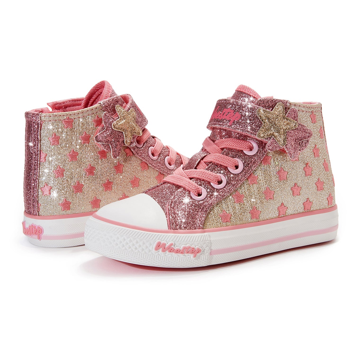 Toddler Little Kid Glitter Stars Mid-Top Sneaker