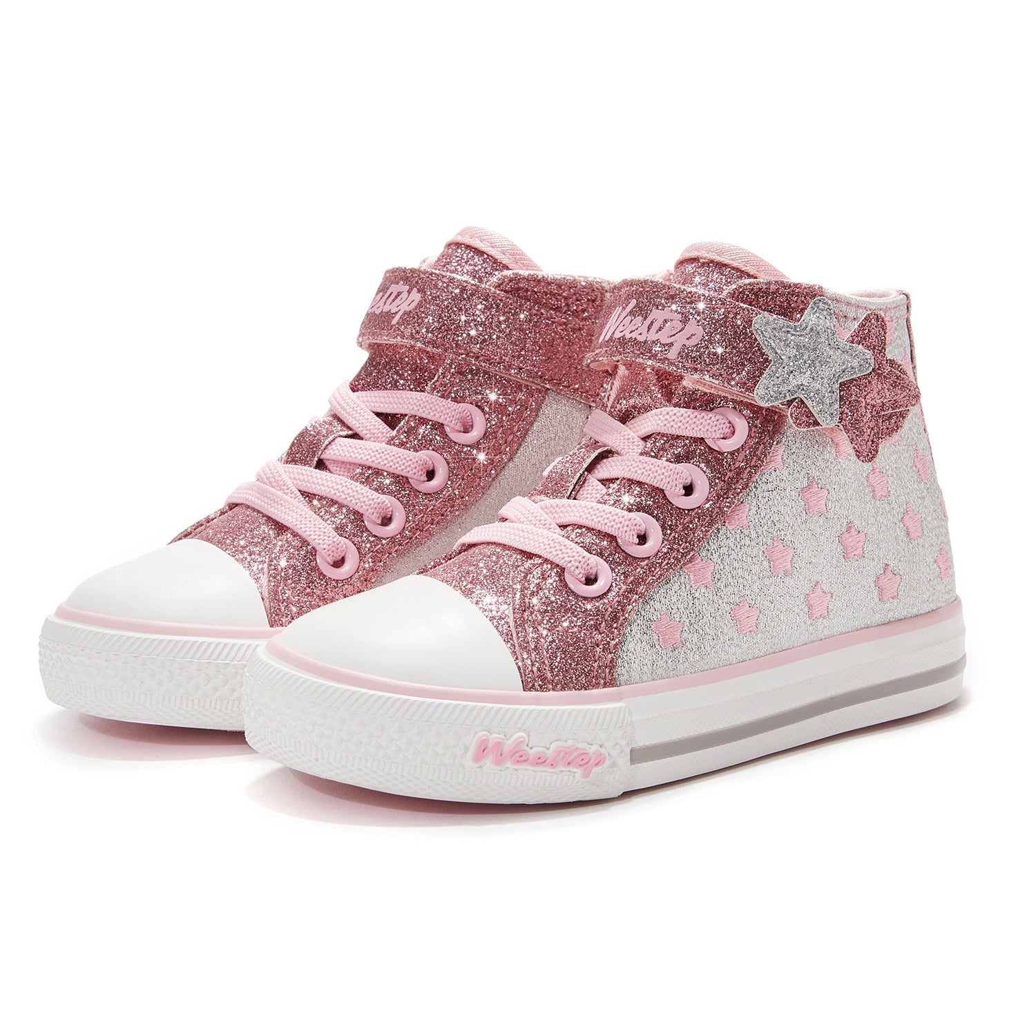 Toddler Little Kid Glitter Stars Mid-Top Sneaker