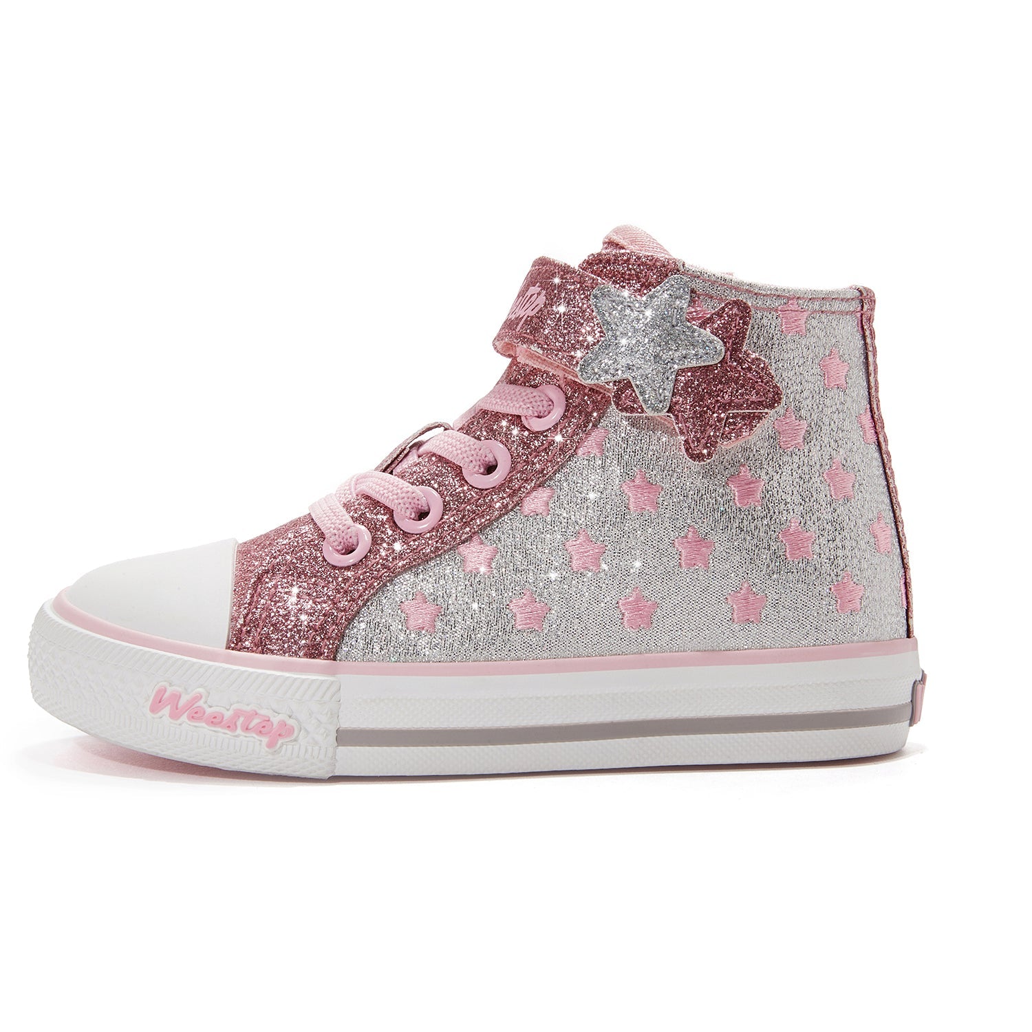 Toddler Little Kid Glitter Stars Mid-Top Sneaker