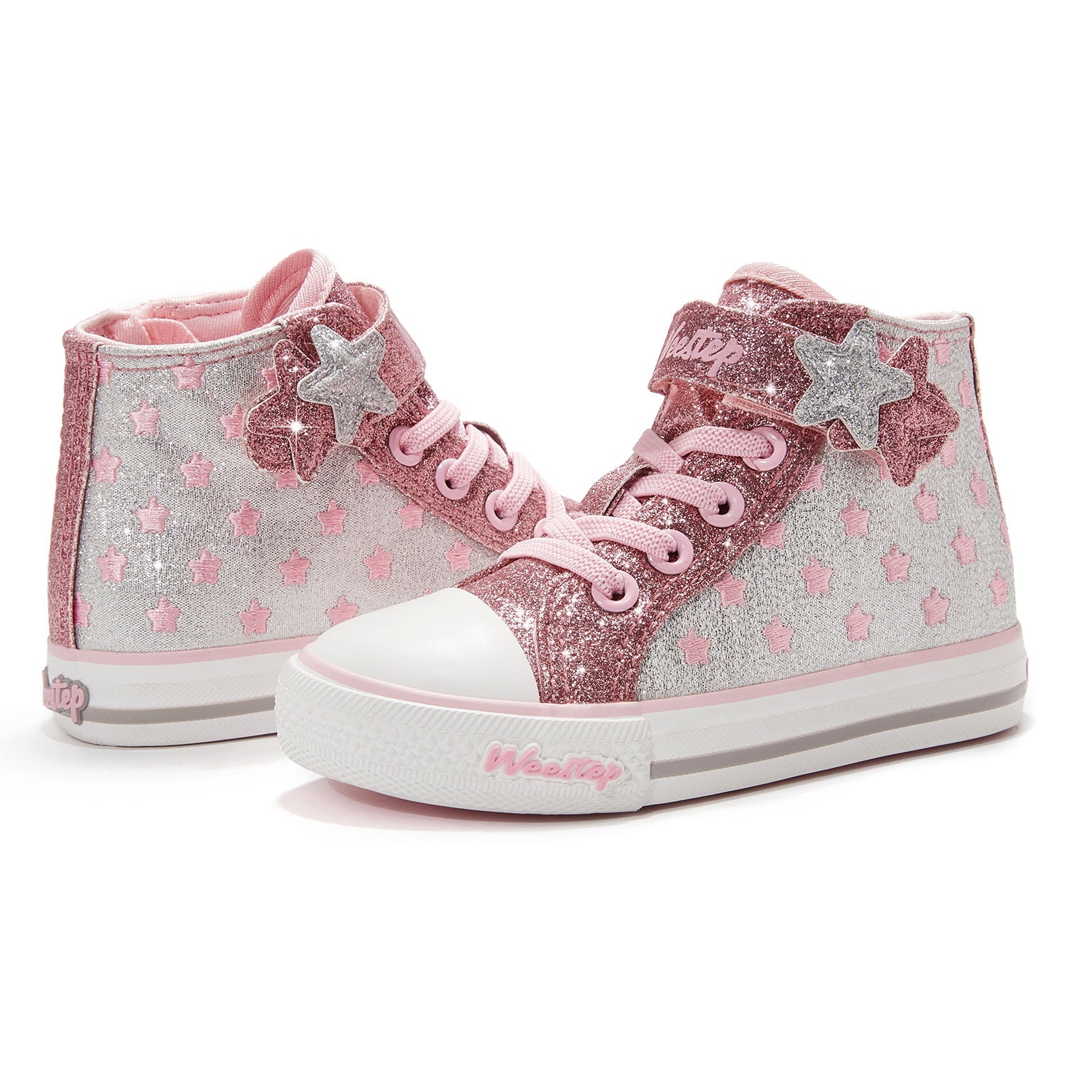 Toddler Little Kid Glitter Stars Mid-Top Sneaker