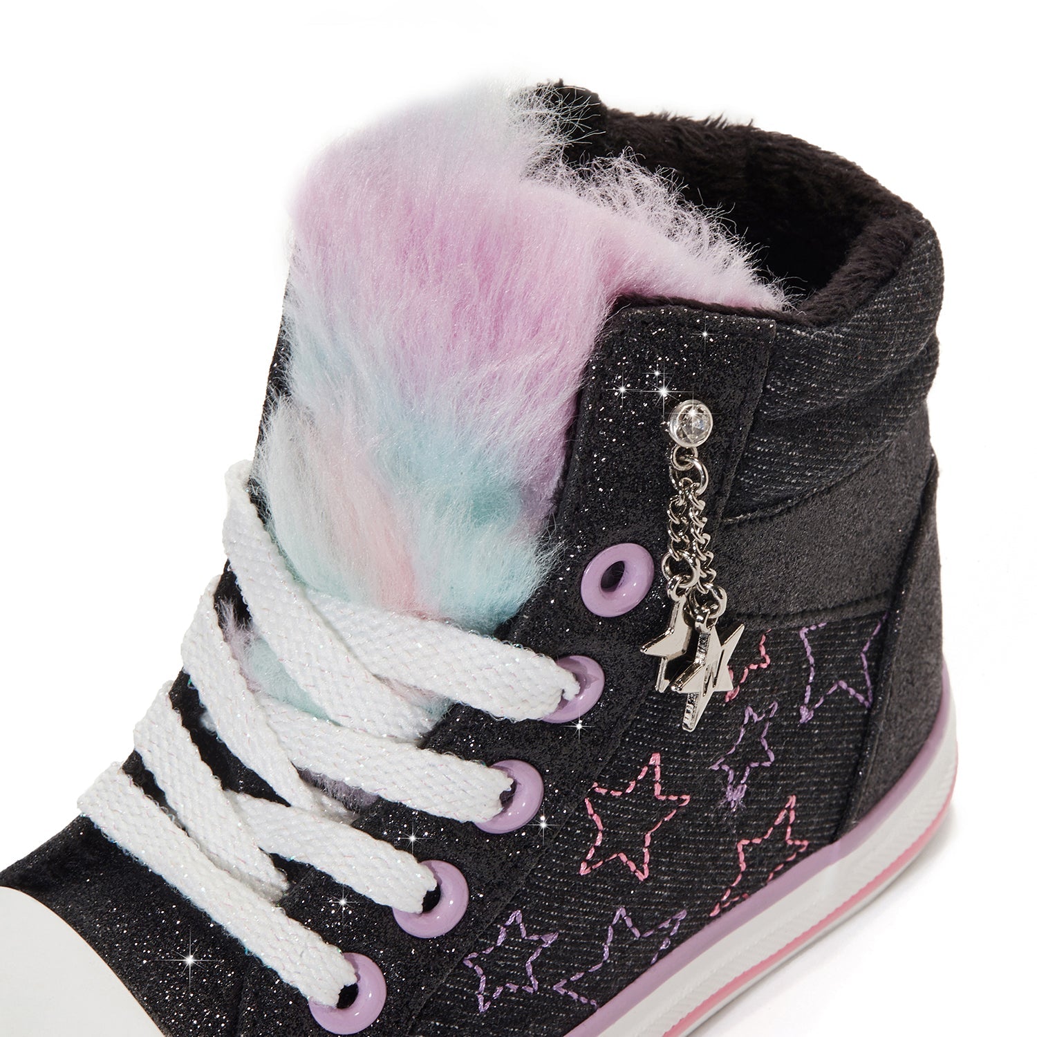 Toddler Little Kid Faux Fur Rainbow Sneaker