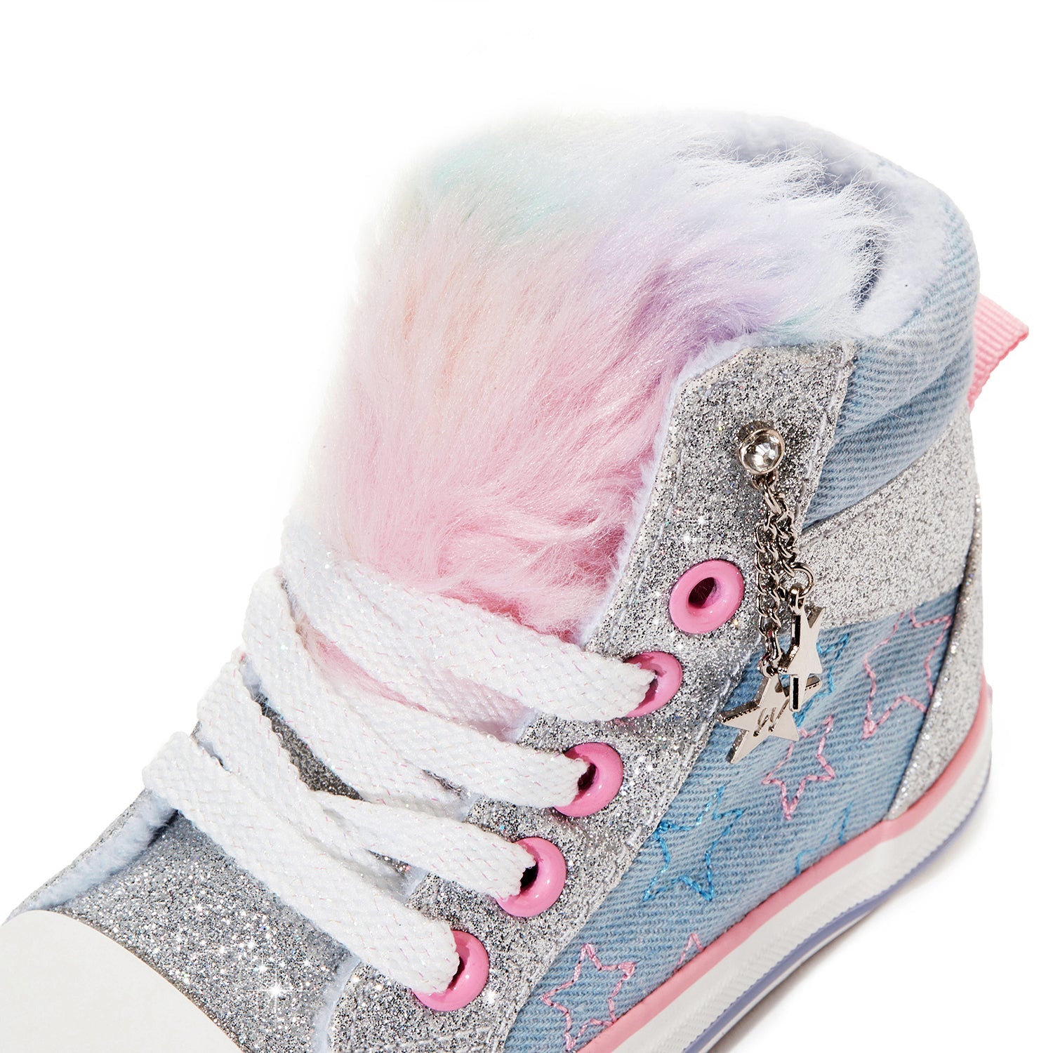 Toddler Little Kid Faux Fur Rainbow Sneaker