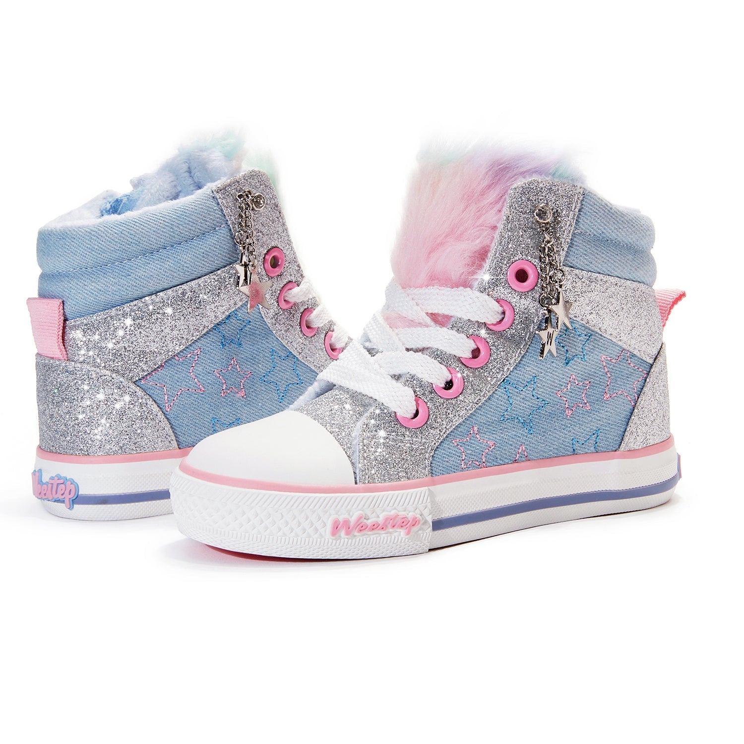 Toddler Little Kid Faux Fur Rainbow Sneaker