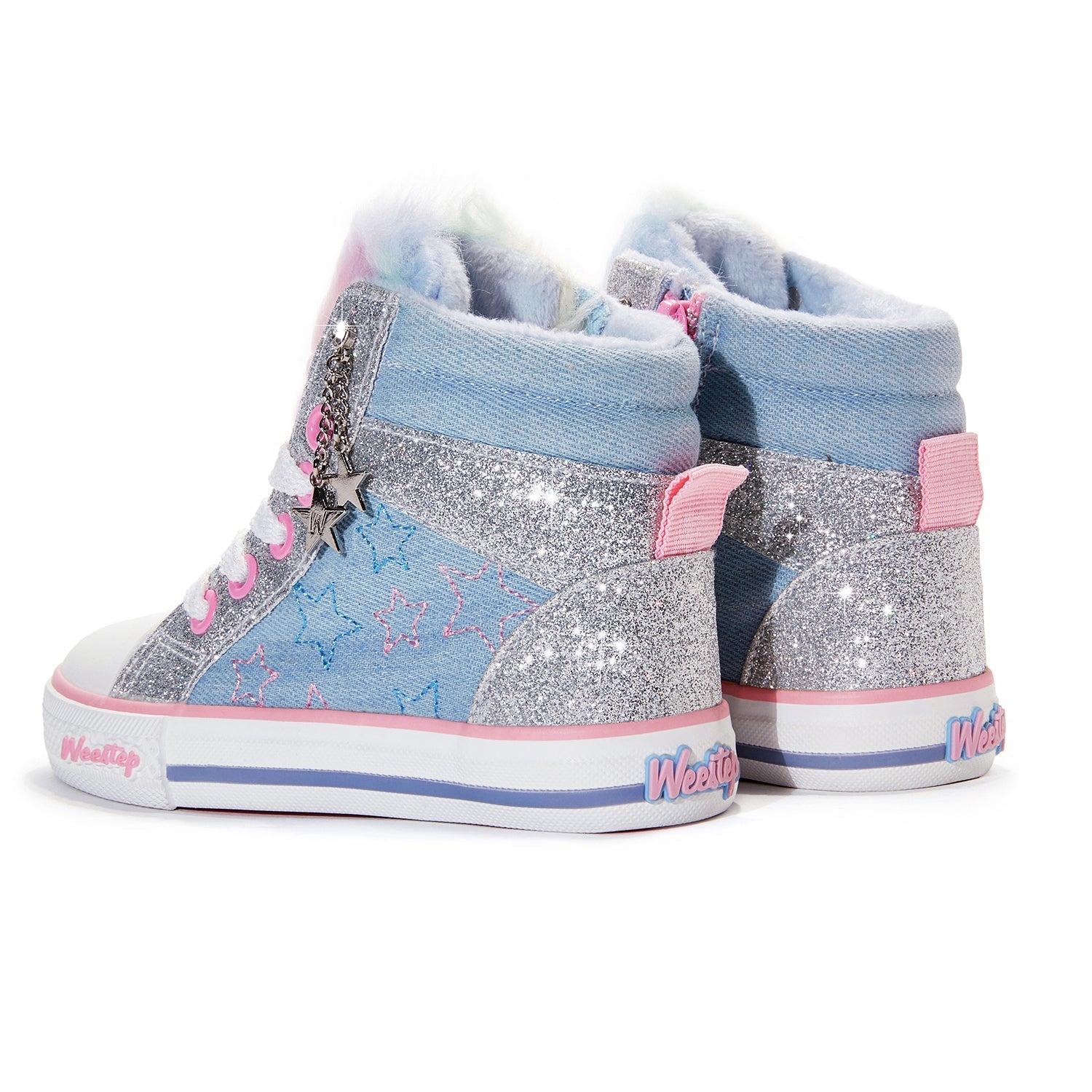 Toddler Little Kid Faux Fur Rainbow Sneaker