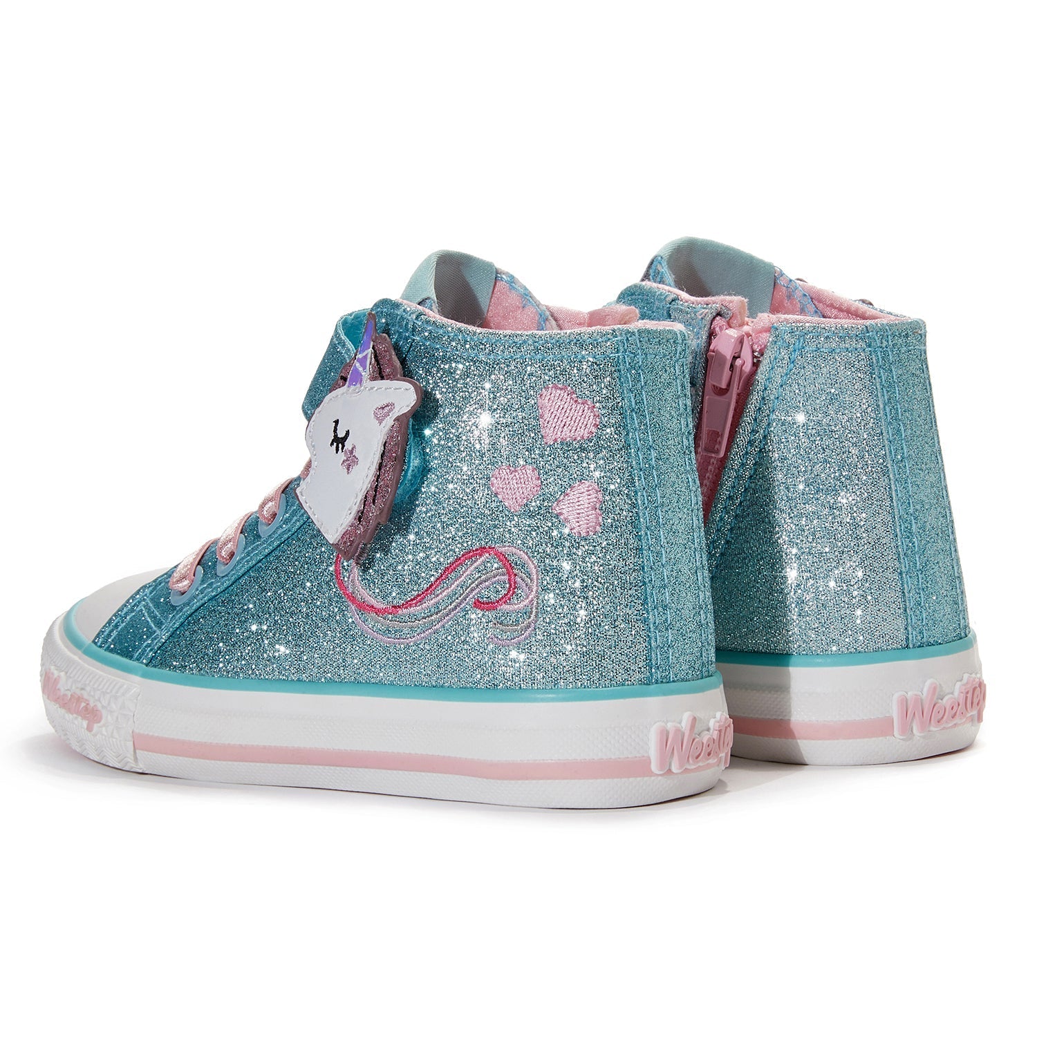 Toddler Little Kid Glitter Unicorn Mid-Top Sneaker