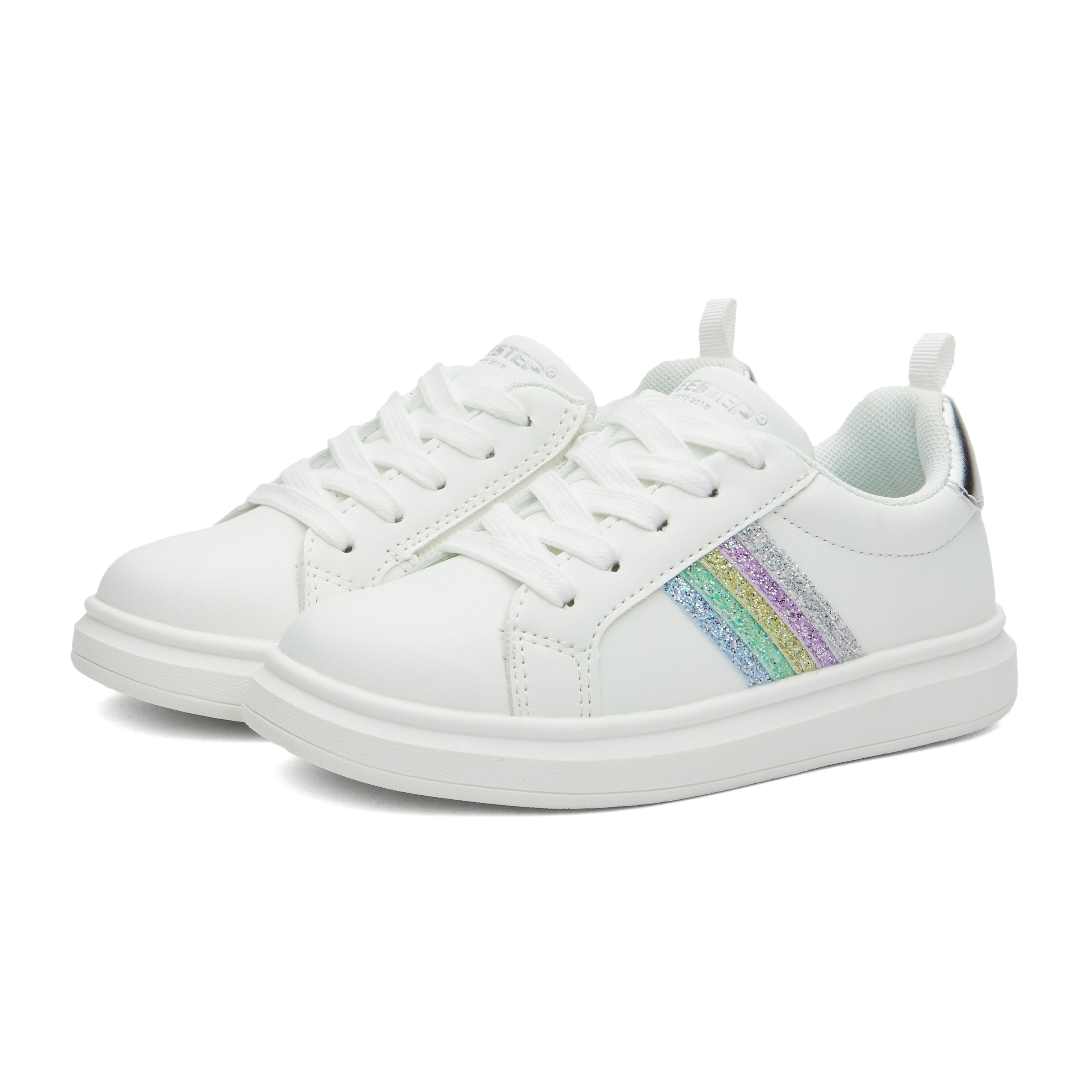 Toddler Little kid Rainbow Stripes Street Style White Sneaker