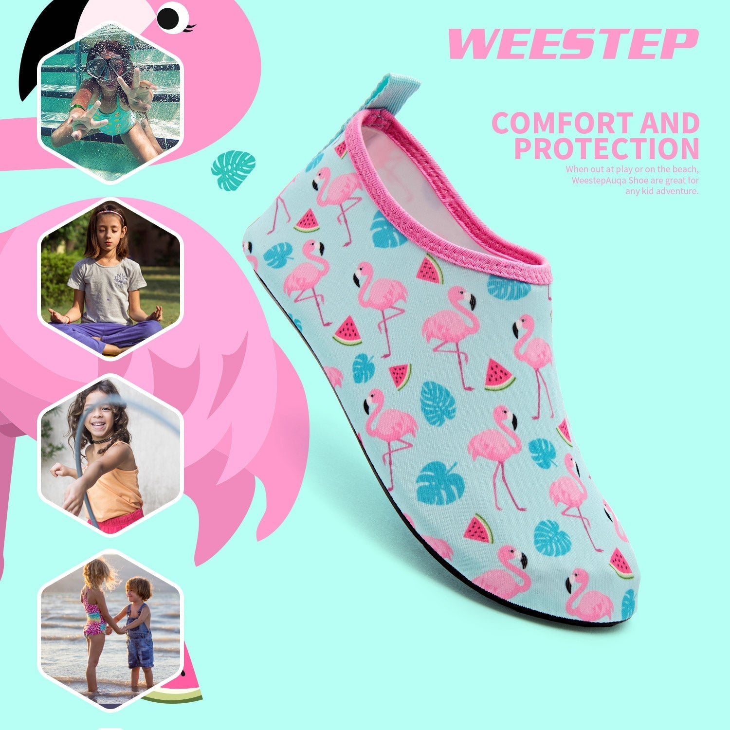 Aqua Sock Shoes Flamingo Style