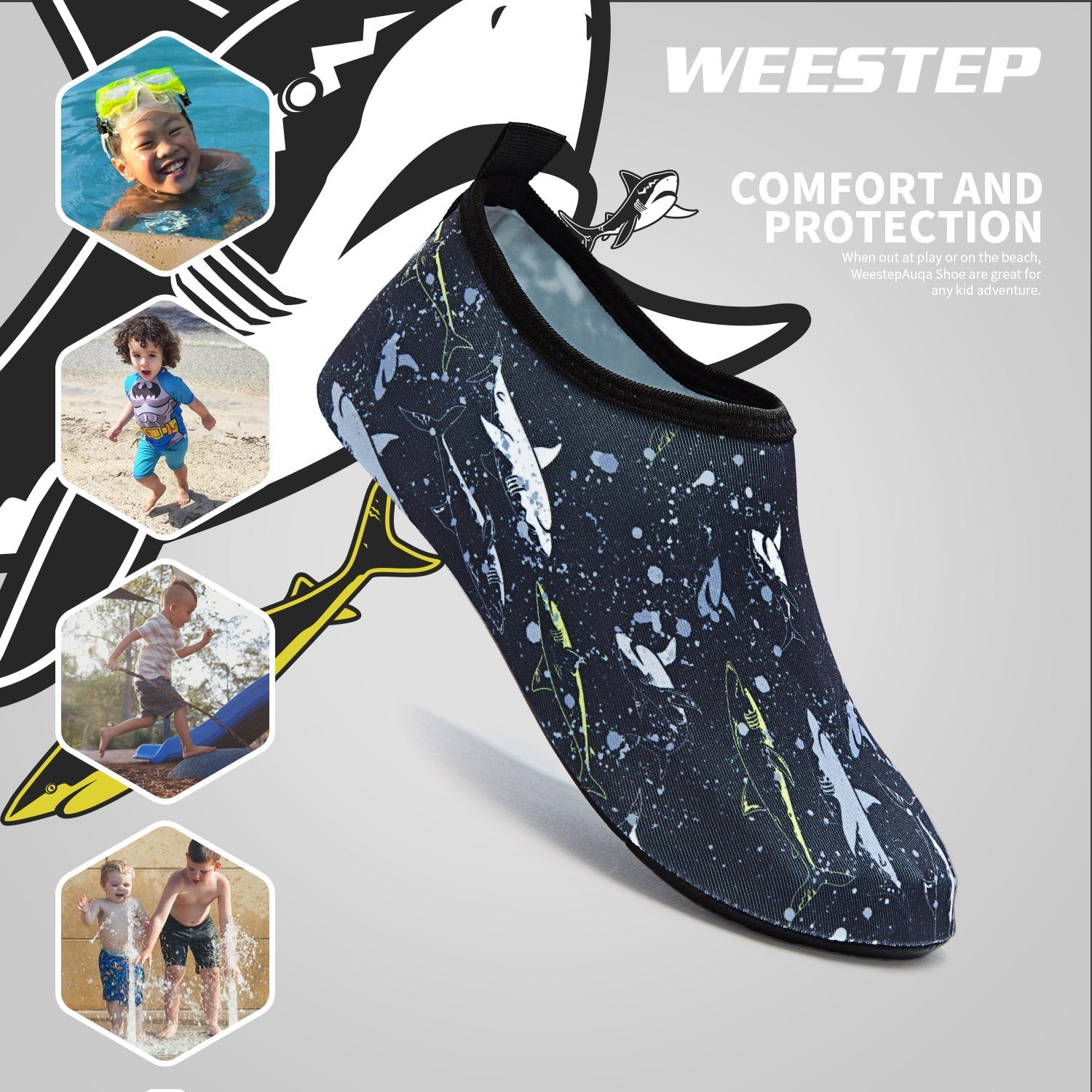 Aqua Sock Shoes Shark Style