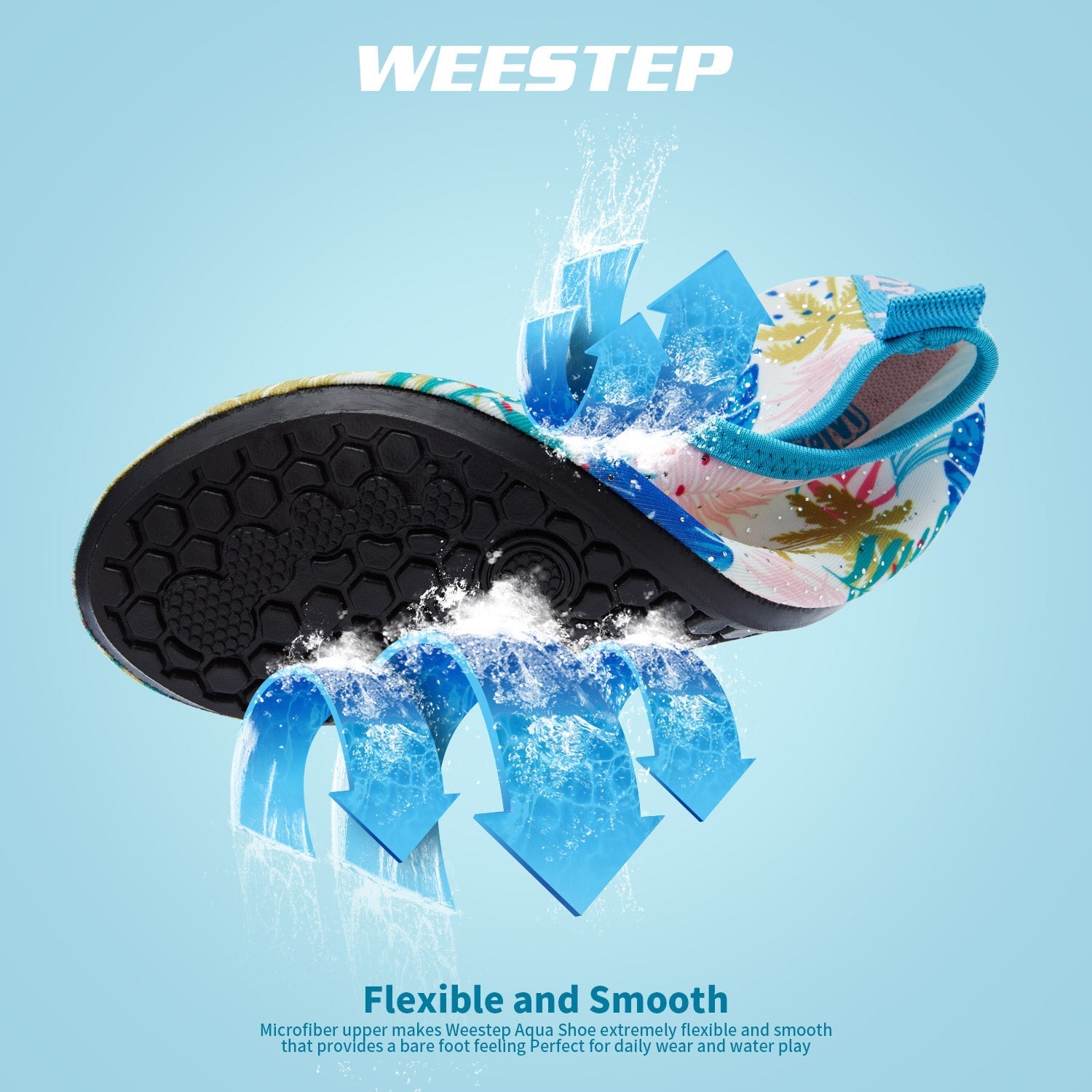 Aqua Sock Shoes Palm Tree Style