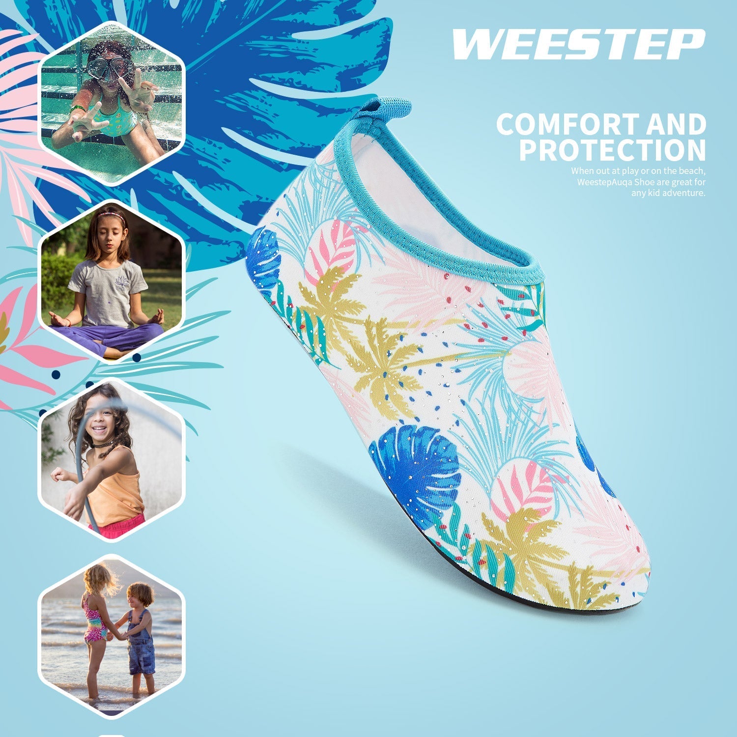 Aqua Sock Shoes Palm Tree Style