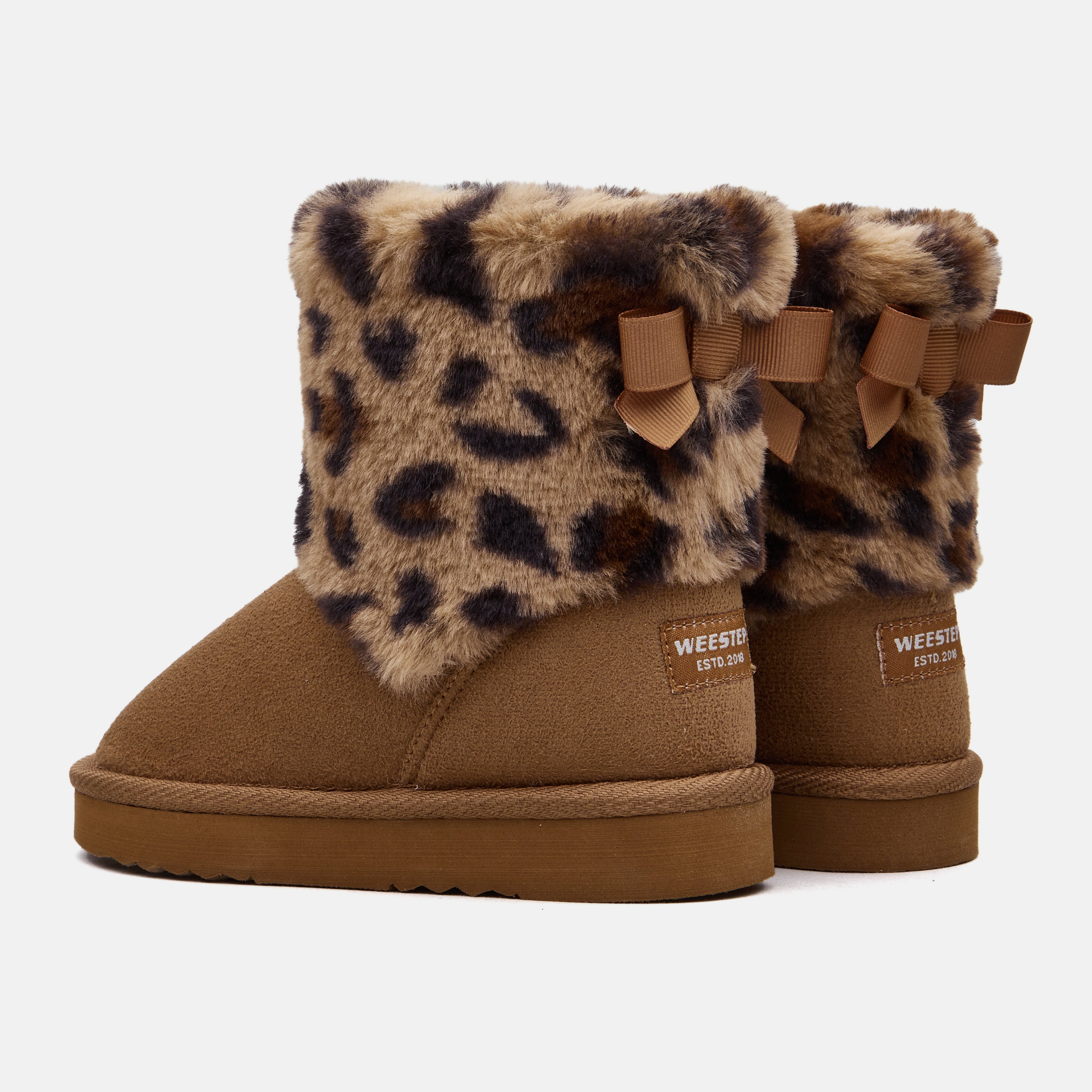 Toddler Little Kid Classic Furry Bow Snow Boots