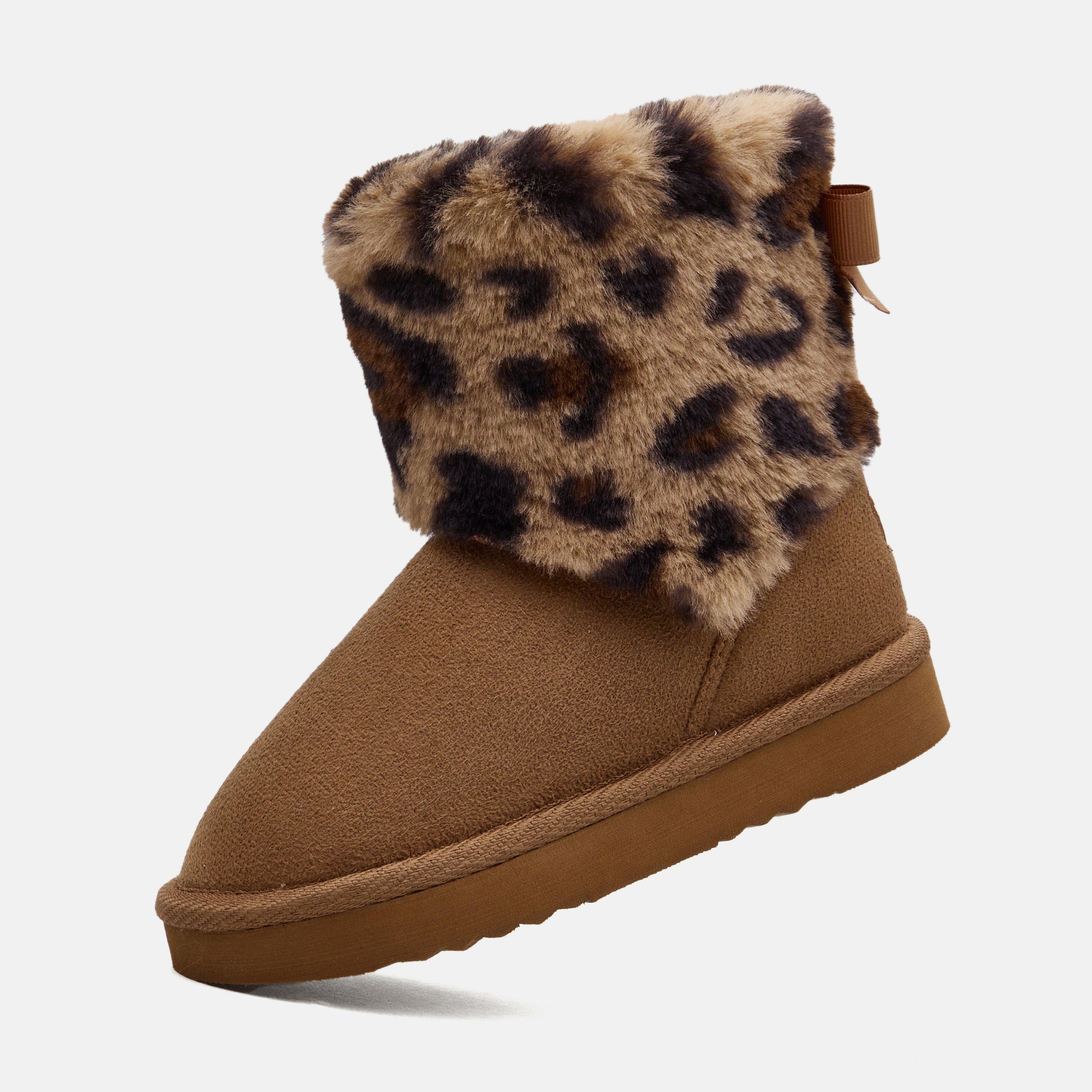 Toddler Little Kid Classic Furry Bow Snow Boots