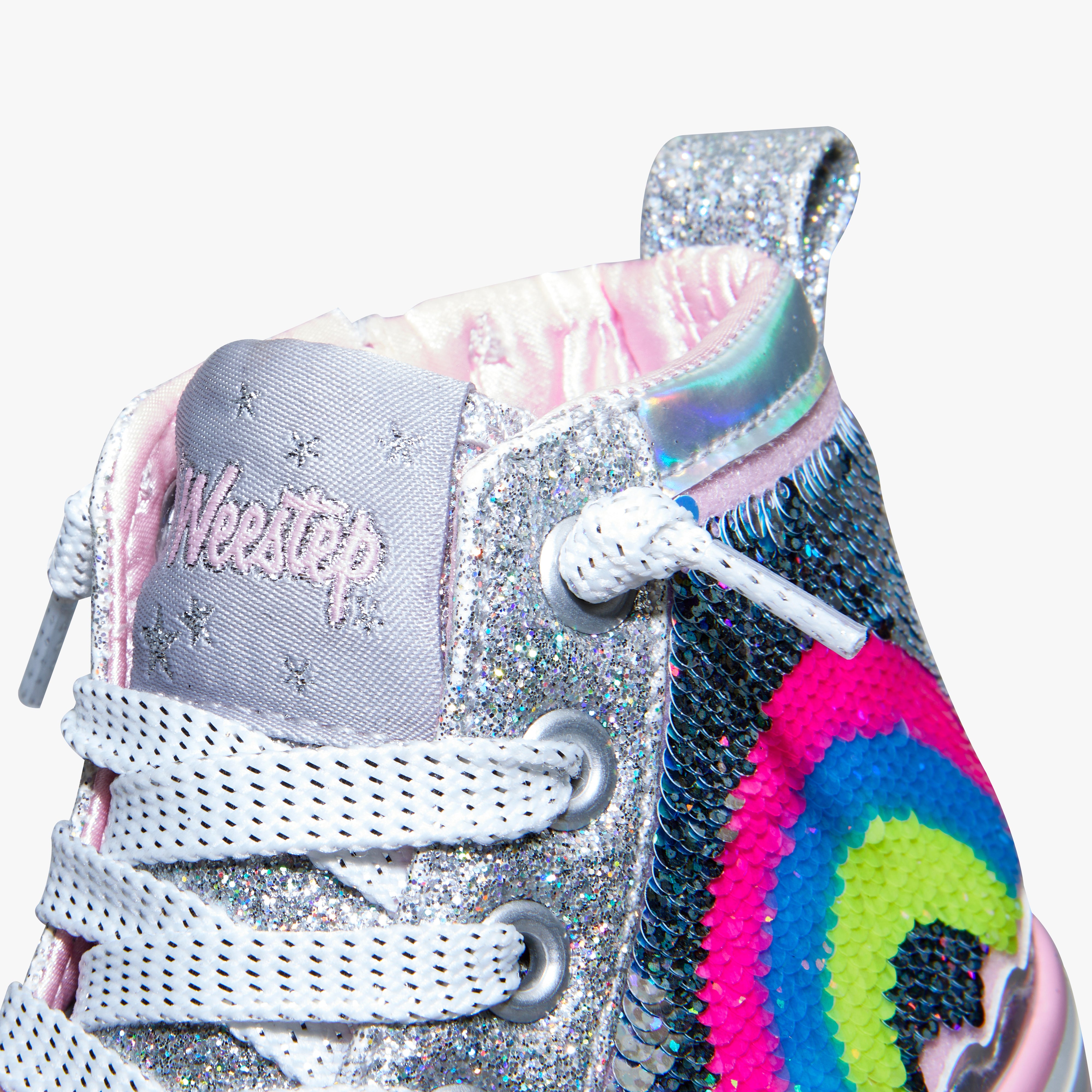 Toddler Little Kid Girls Dazzling Sequin Rainbow School Casual Sneakers