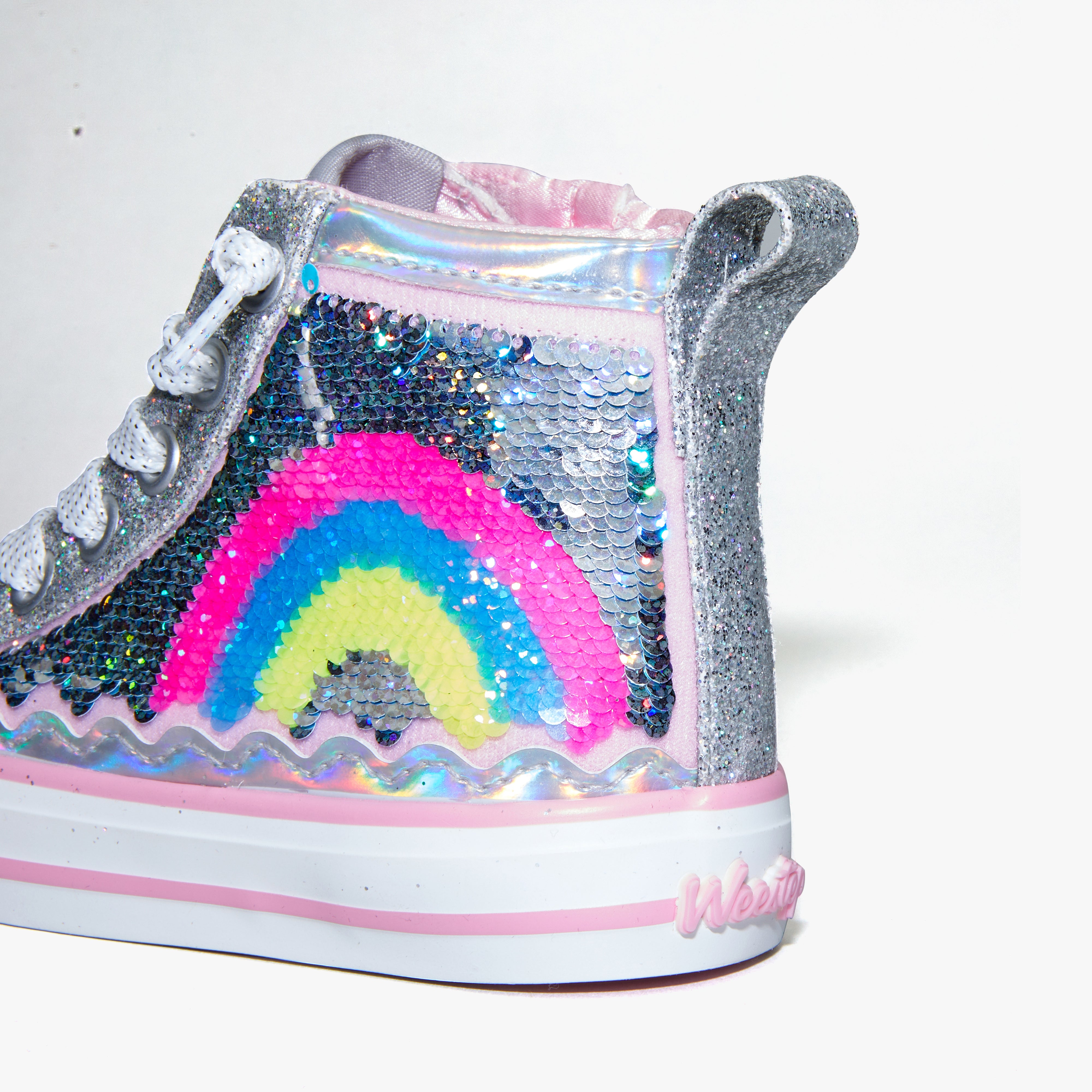 Toddler Little Kid Girls Dazzling Sequin Rainbow School Casual Sneakers