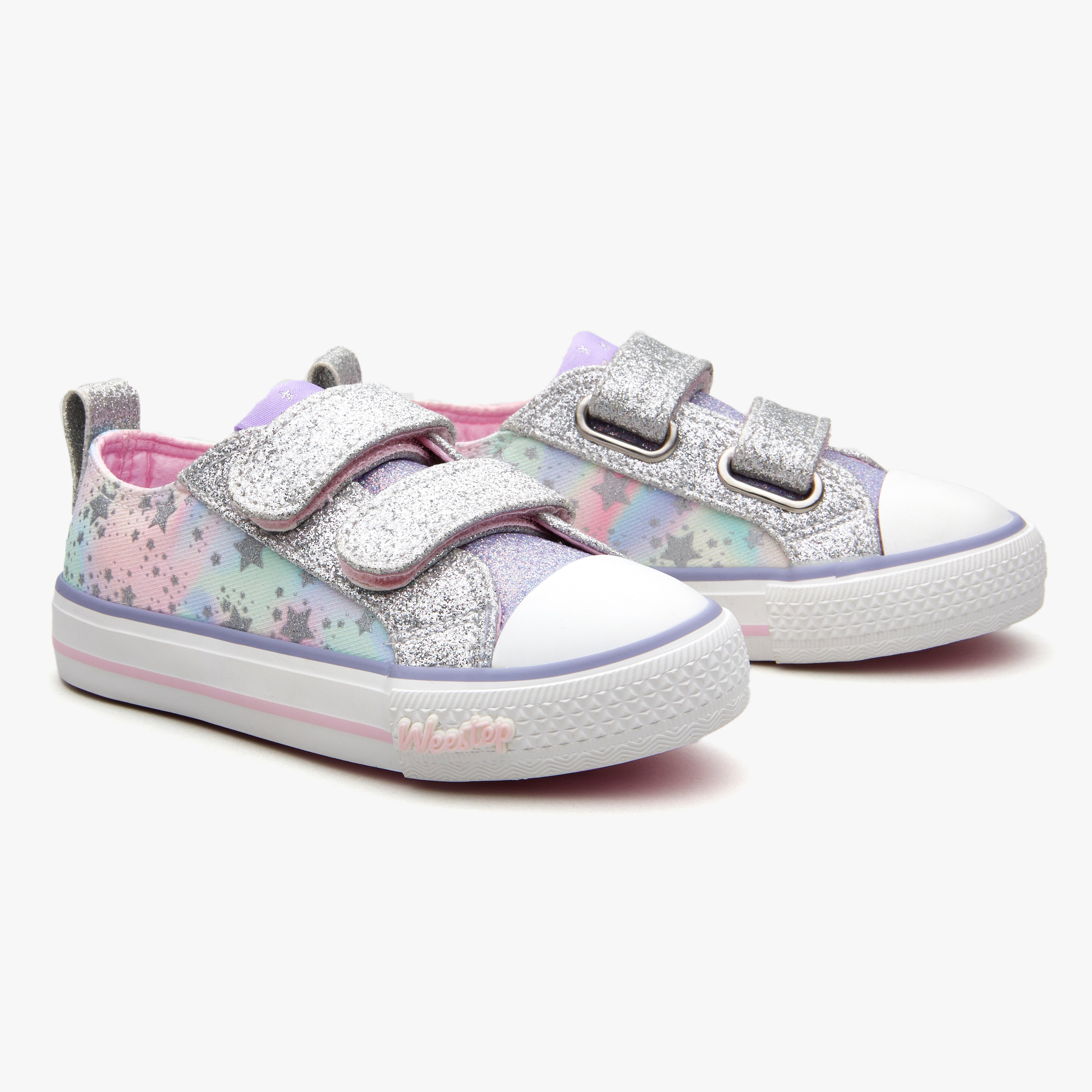 Weestep Toddler/Littke Kid Girls Glitter School Casual Sneakers