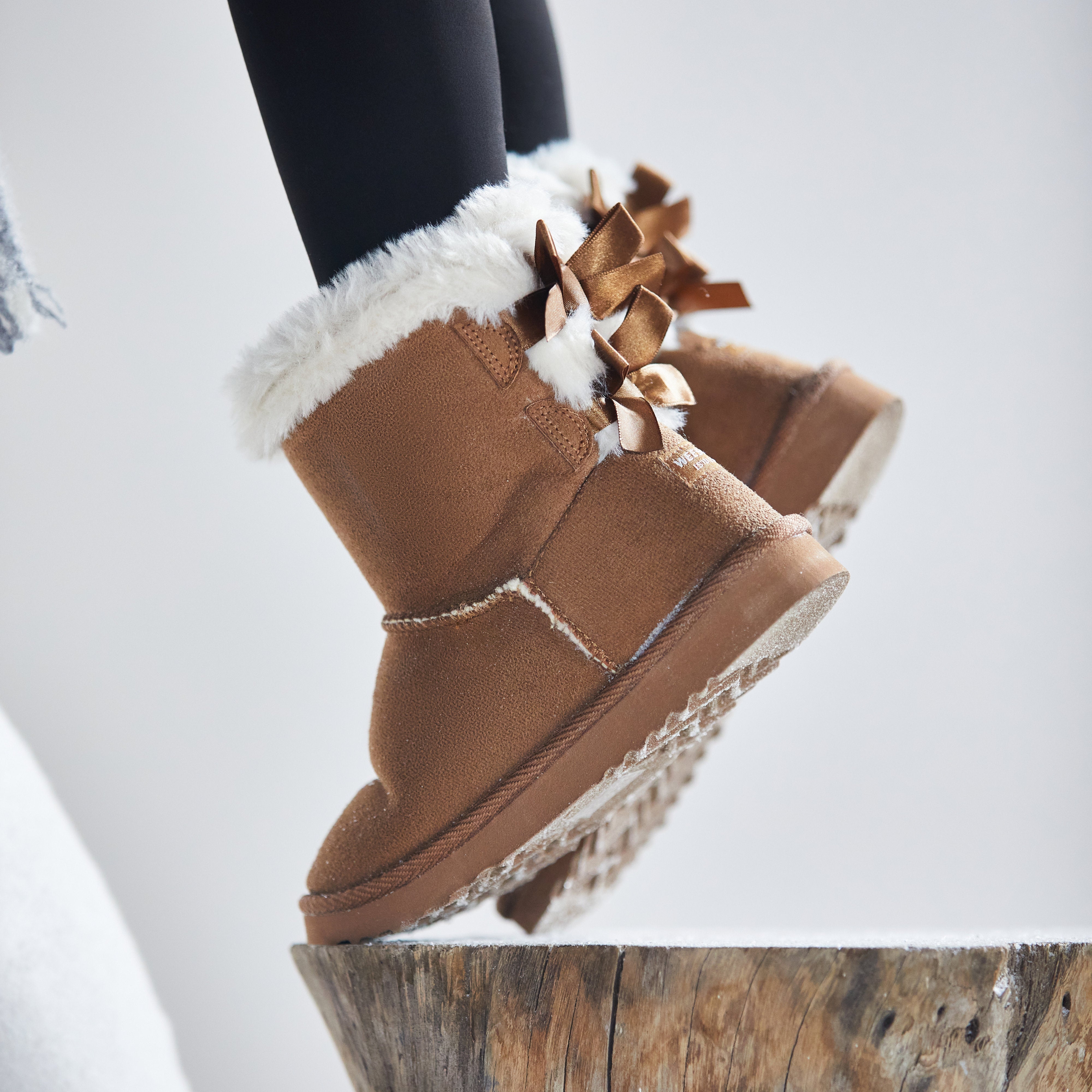 Toddler Little Kid Double Bows Snow Boots