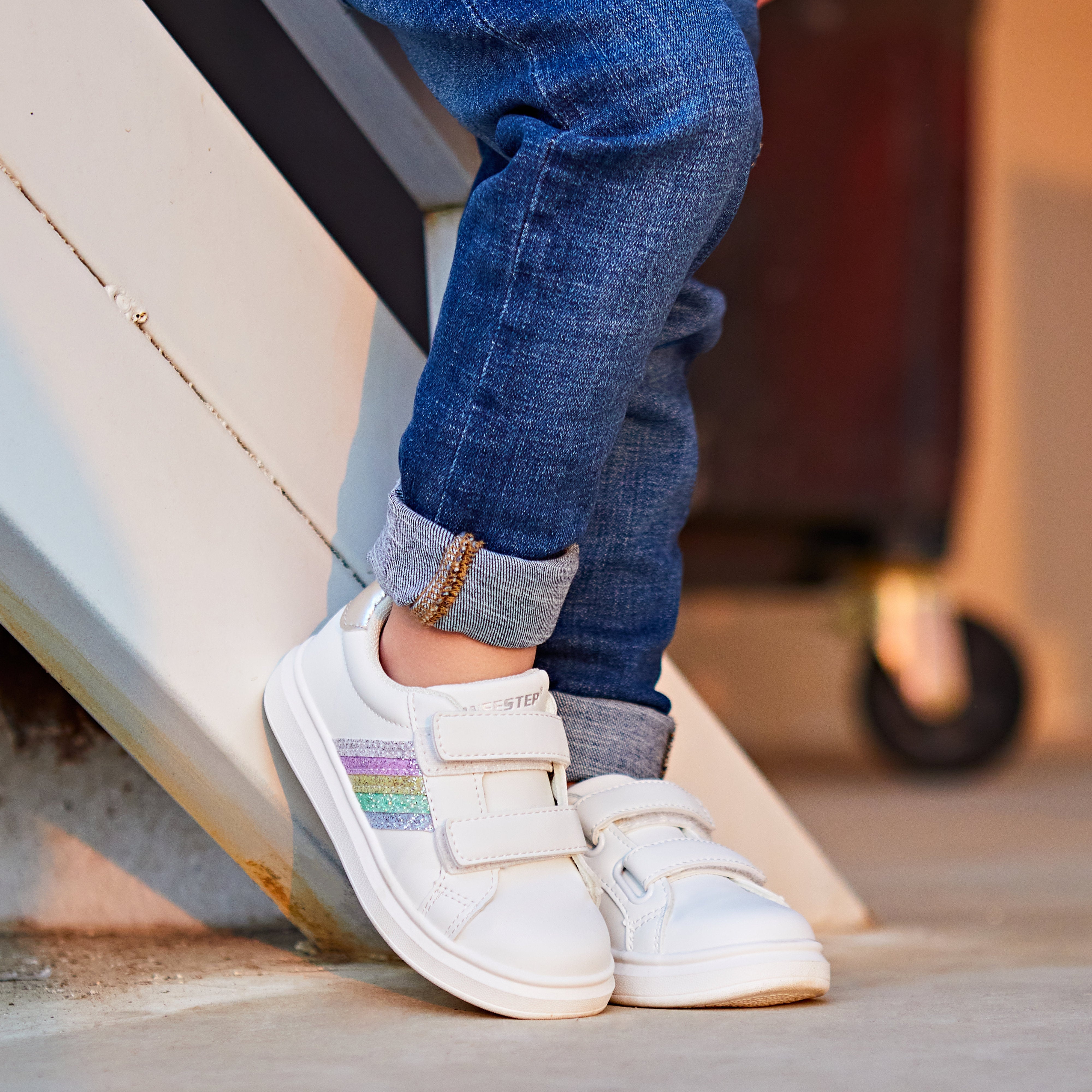 Little girls sales white sneakers