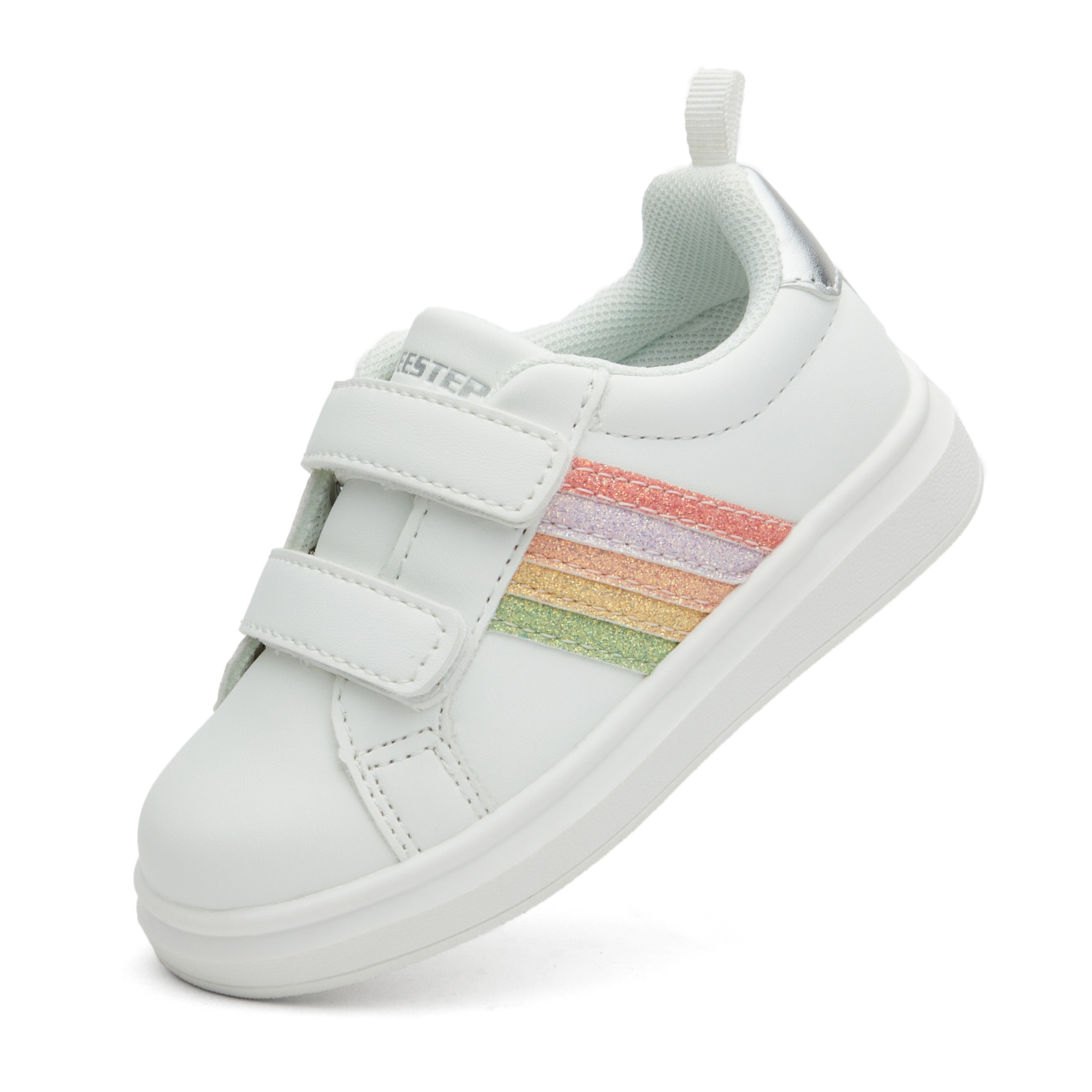 Toddler Little kid Rainbow Stripes Street Style White Sneaker Toddler Little kid Rainbow Stripes Street Style White Sneaker