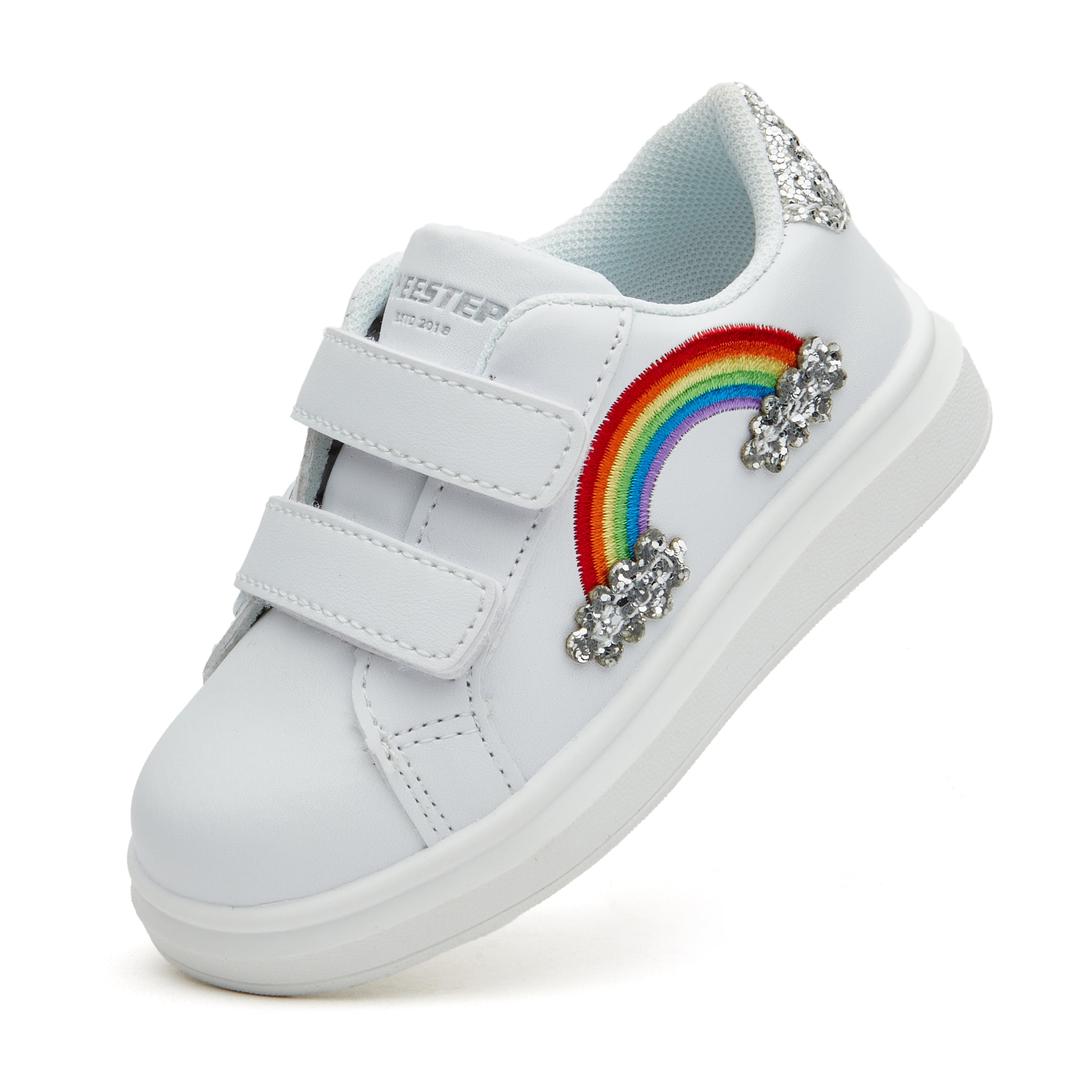 Toddler Little Kid Rainbow Unicorn Street Style White Sneaker