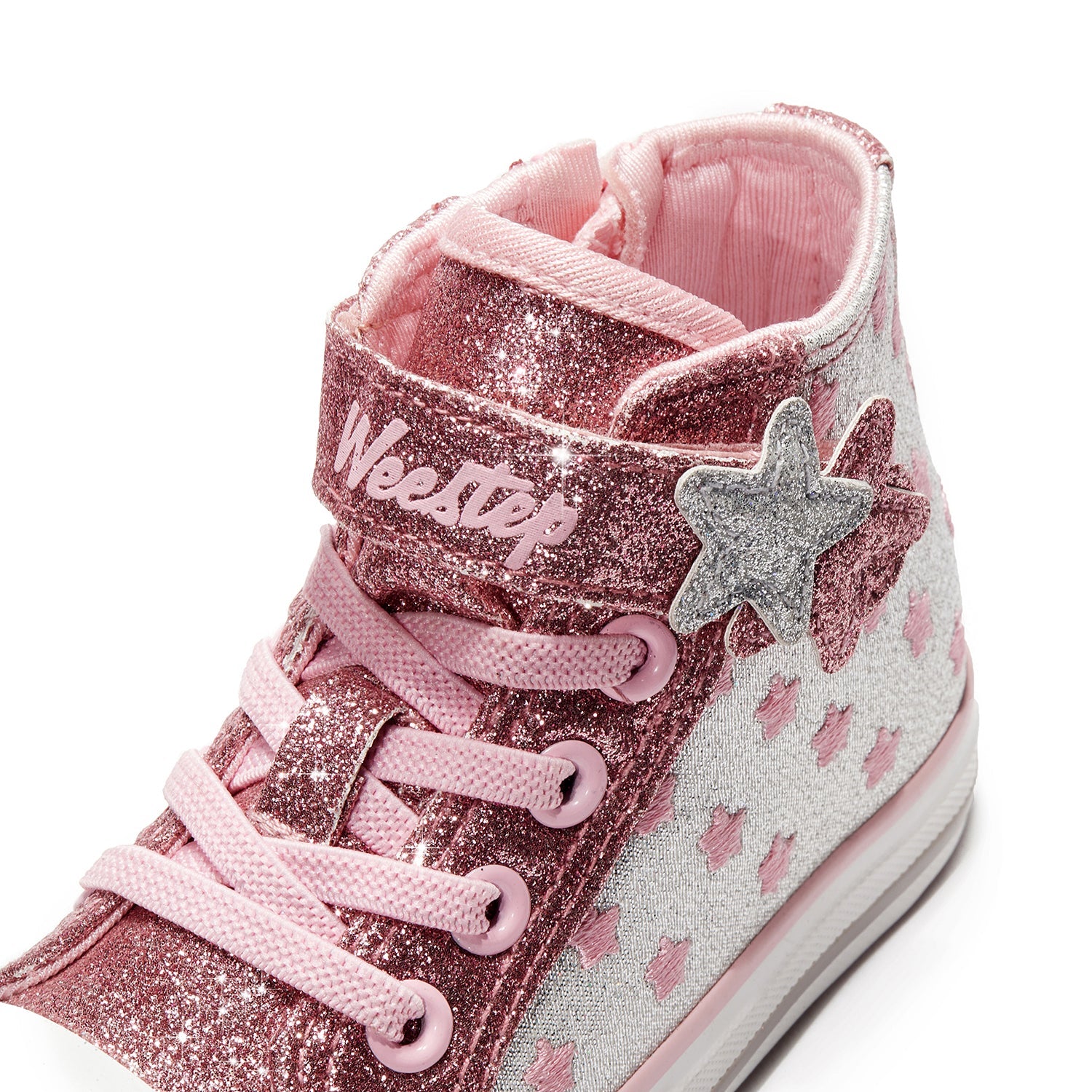 Toddler Little Kid Glitter Stars Mid-Top Sneaker