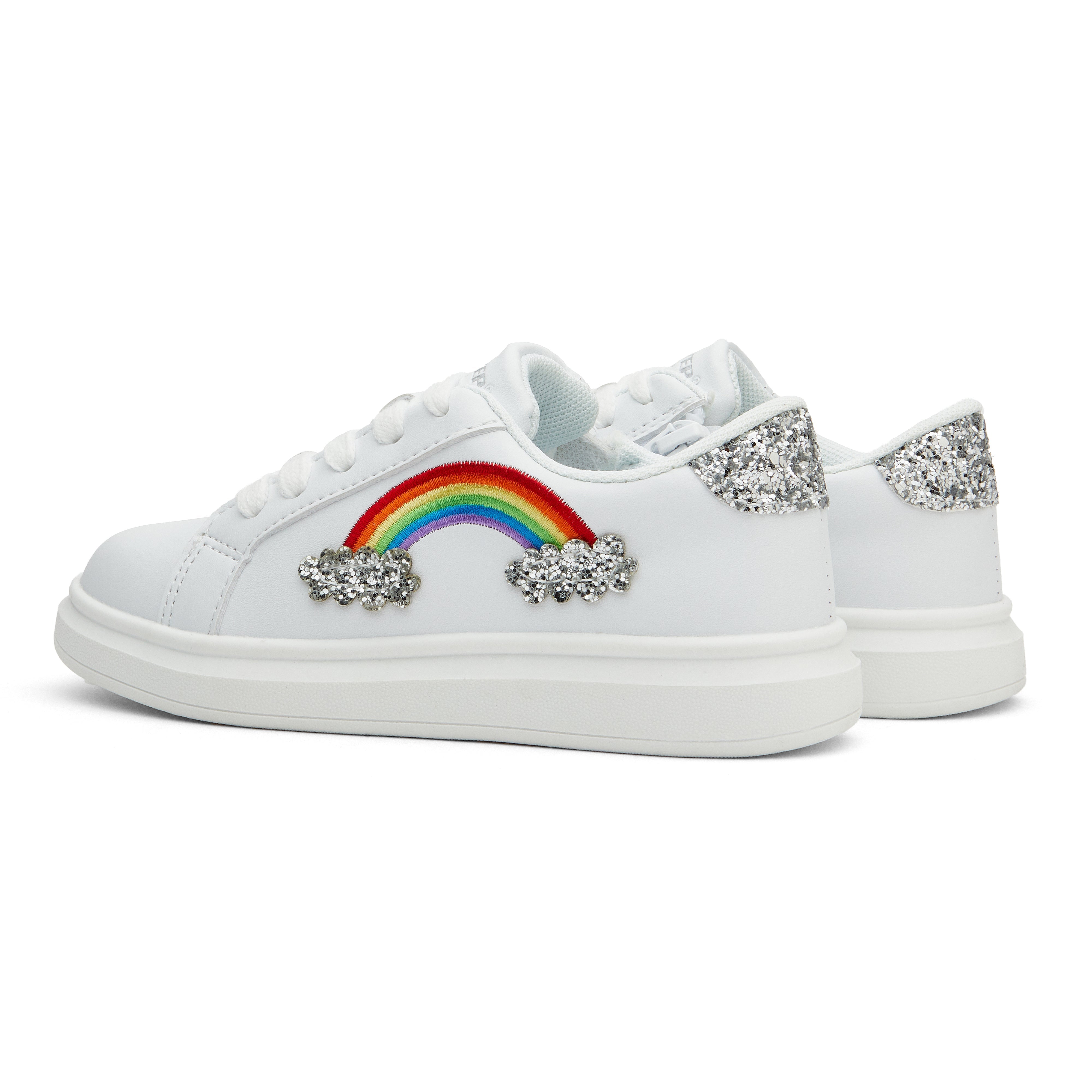 Toddler Little Kid Rainbow Unicorn Street Style White Sneaker