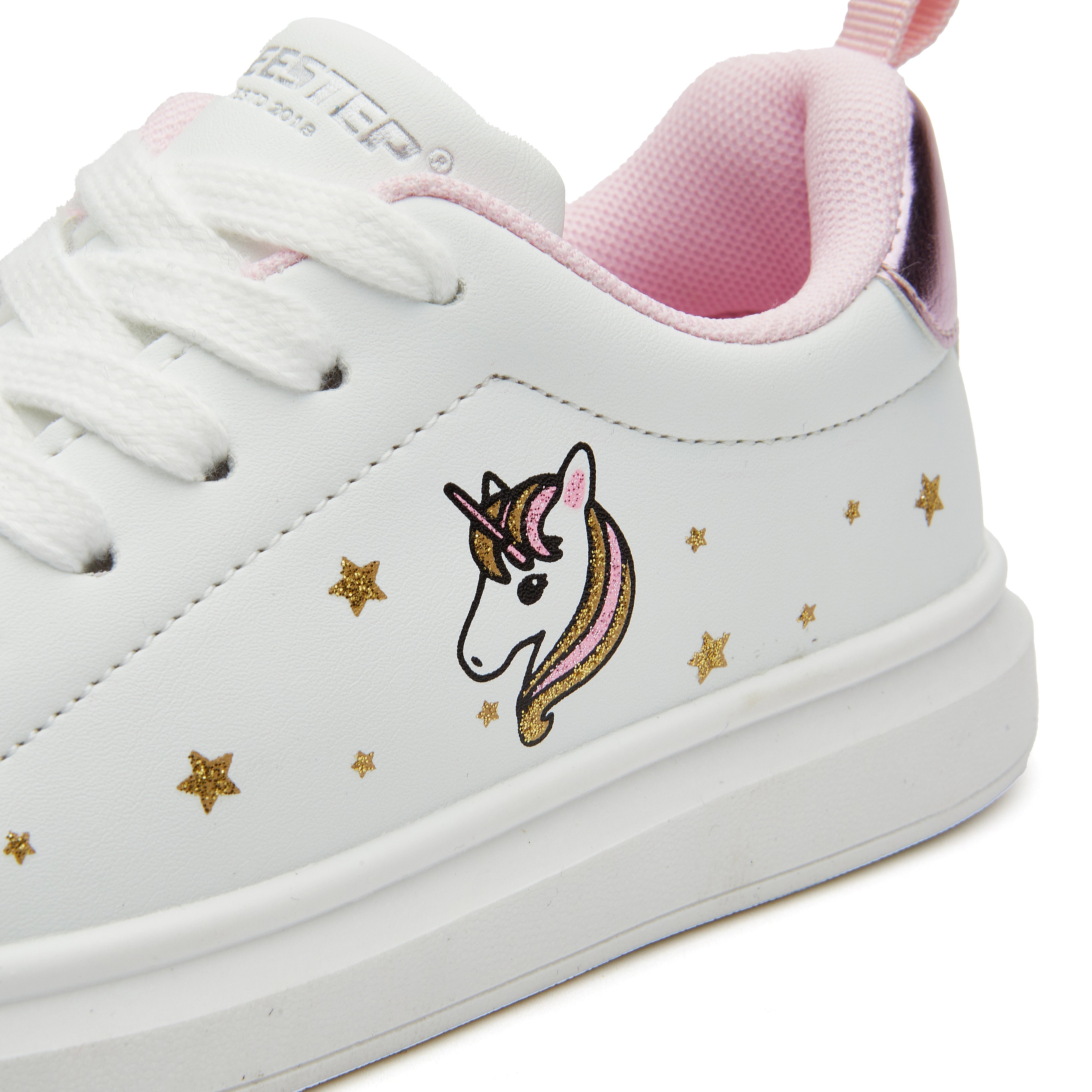 Toddler Little Kid Rainbow Unicorn Street Style White Sneaker