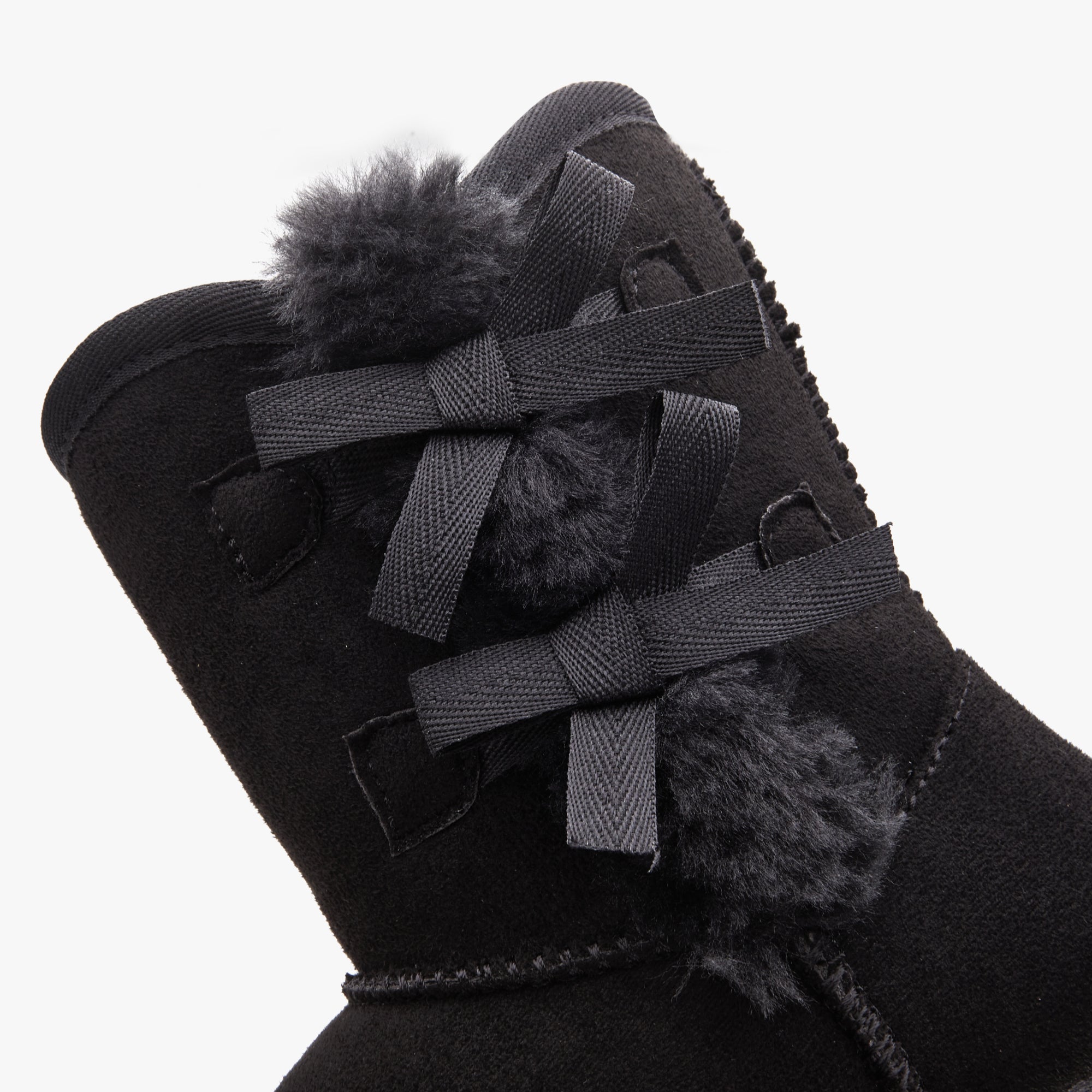 Women Mid-Calf Faux Fur Lined Double Side-Bow Winter Snow Boots