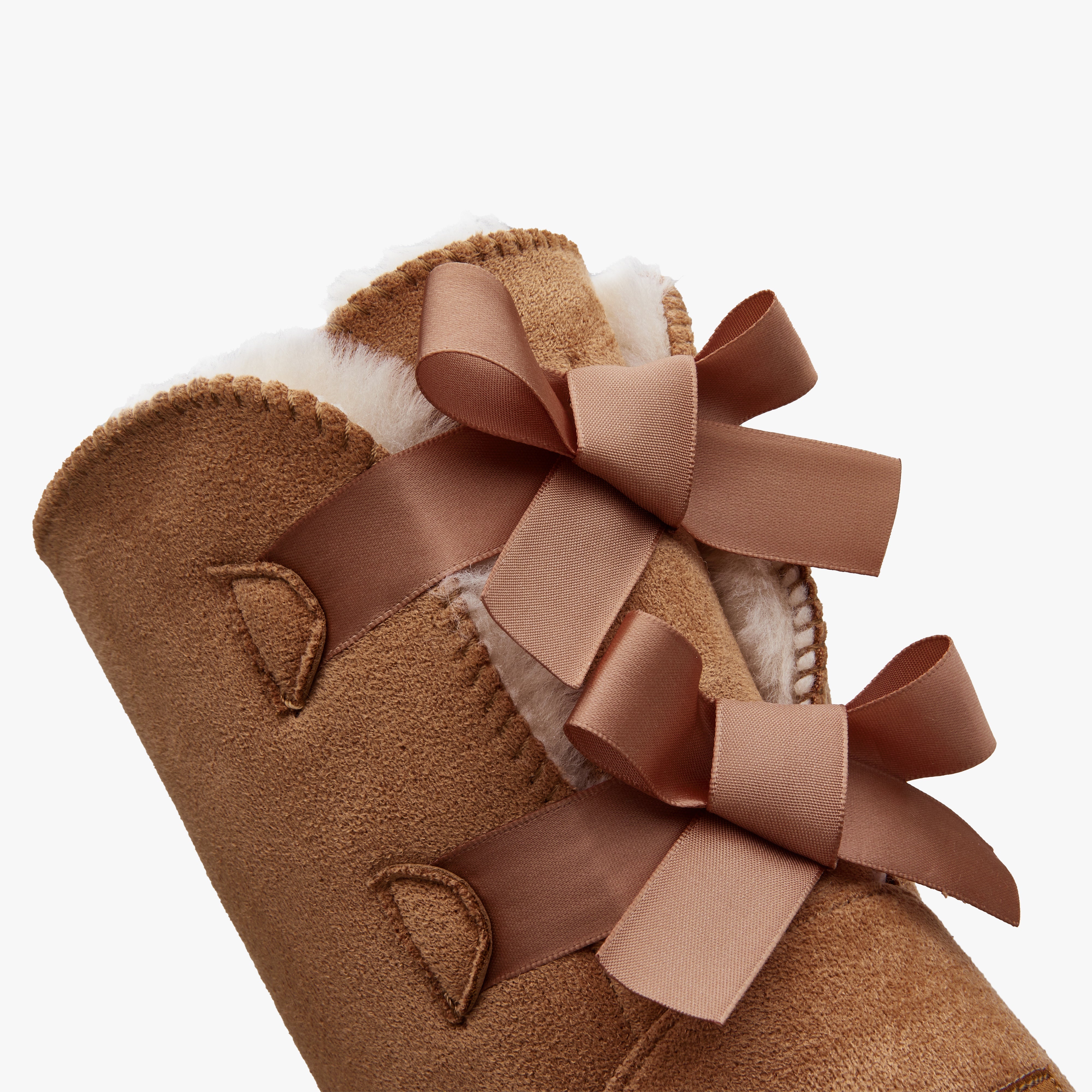 Women Mid-Calf Faux Fur Lined Double Back-Bow Winter Snow Boots