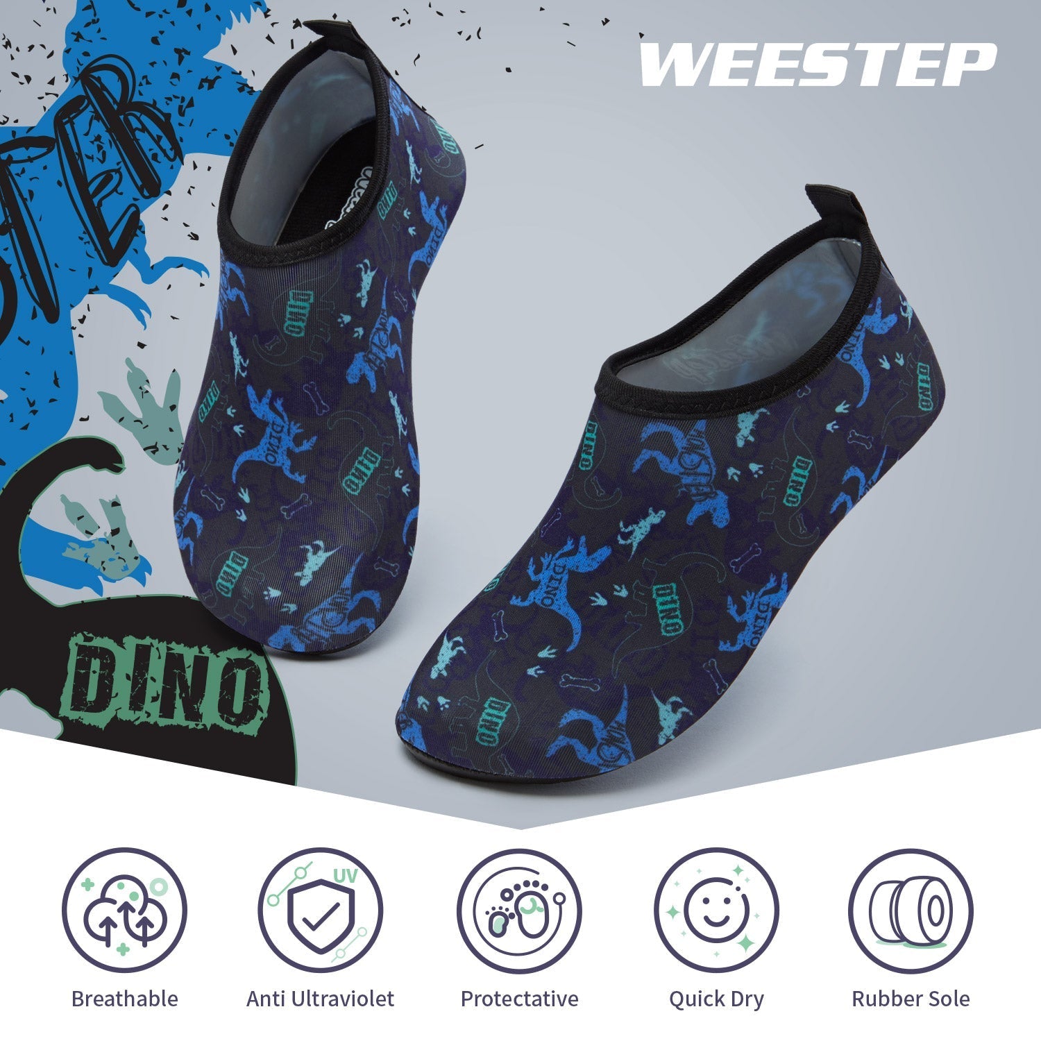 Aqua Sock Shoes Dino Style