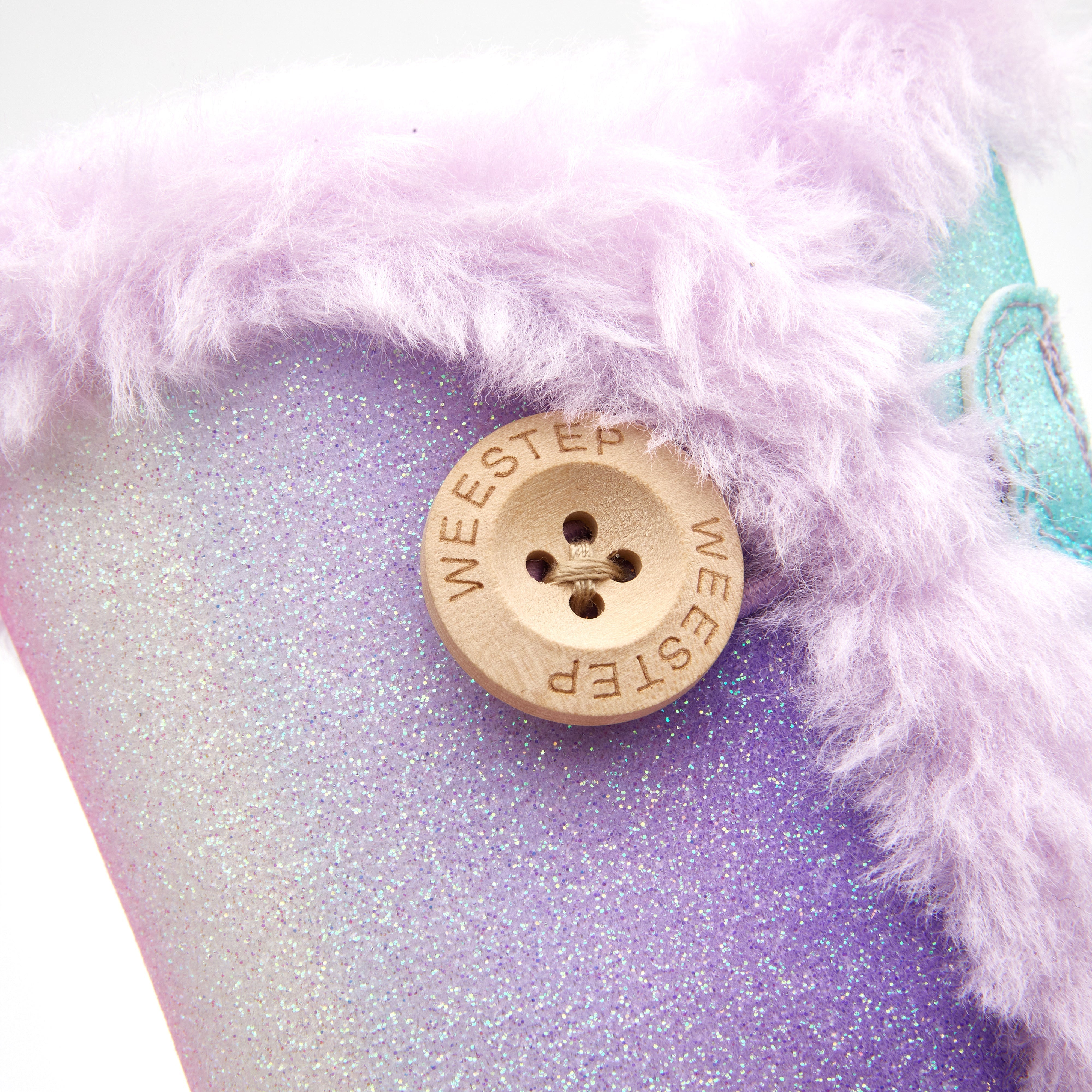 Toddler Little Kid Glitter Classic Button Snow Boots
