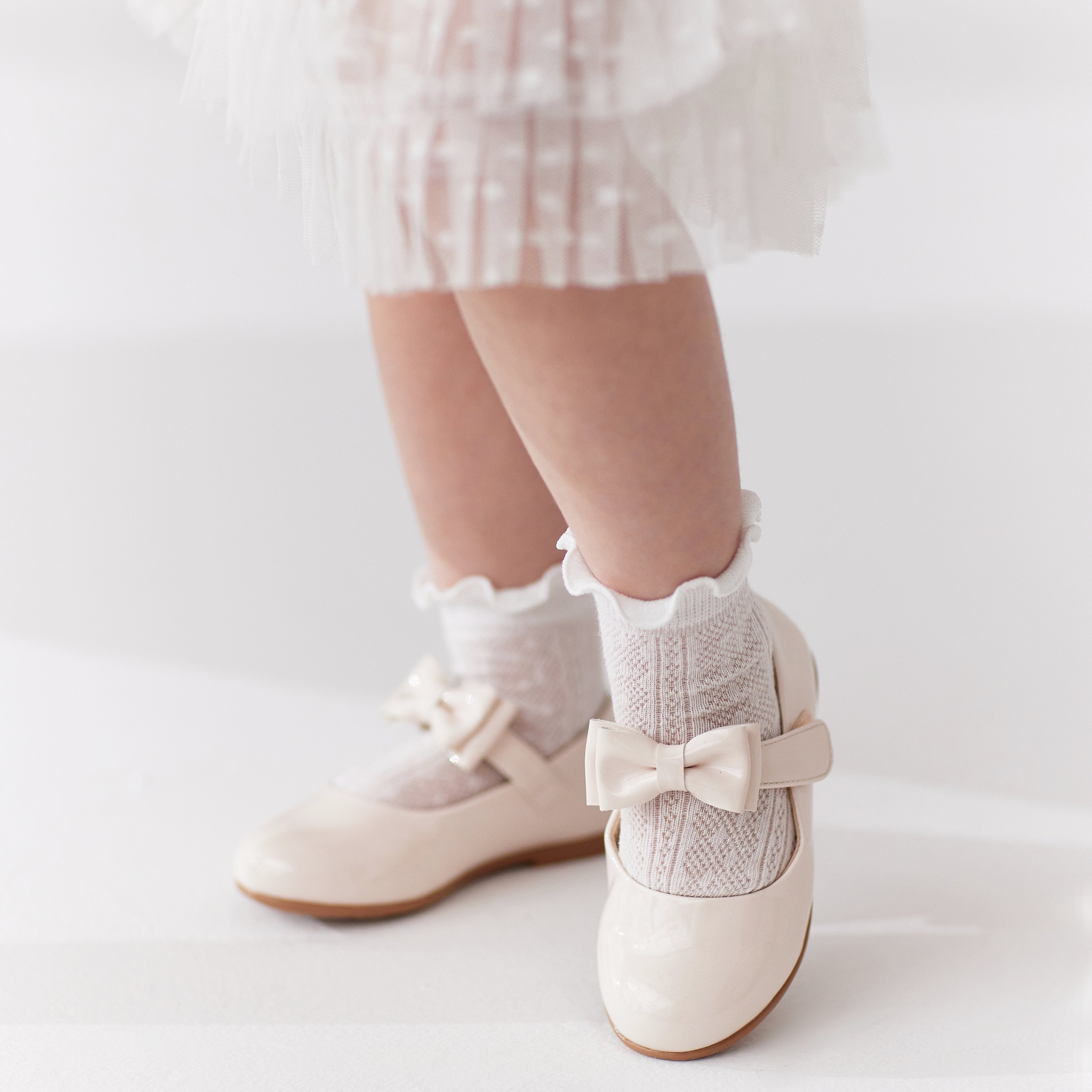 Toddler Little Kid Mary Jane Front Bow Ballerina Flats
