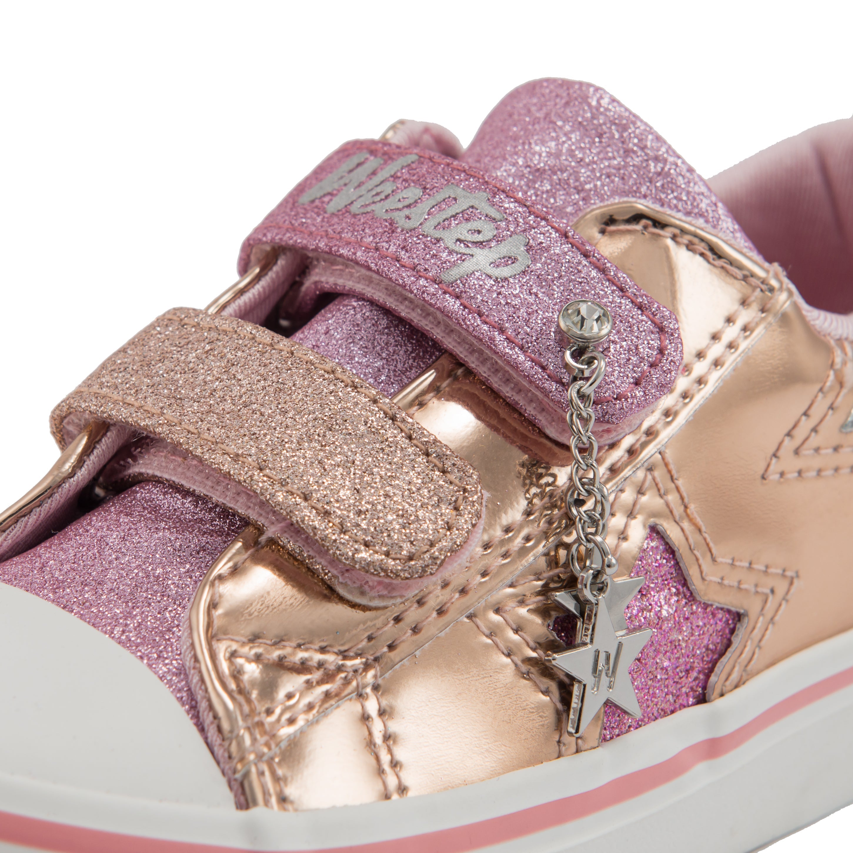 Toddler Little Kid Shimmer Stars Strap Sneaker