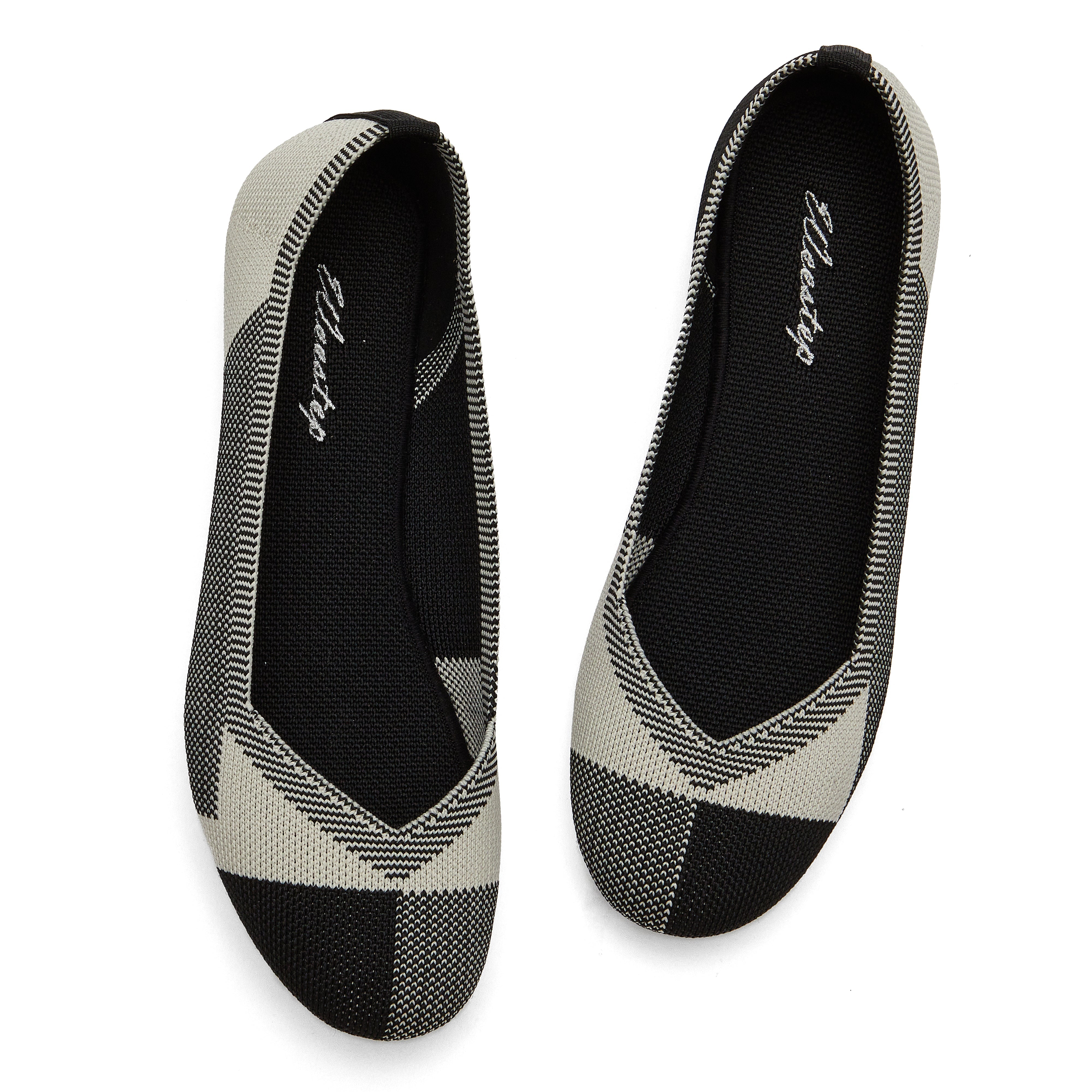 New Women Knit Woven Pointed Toe Flats